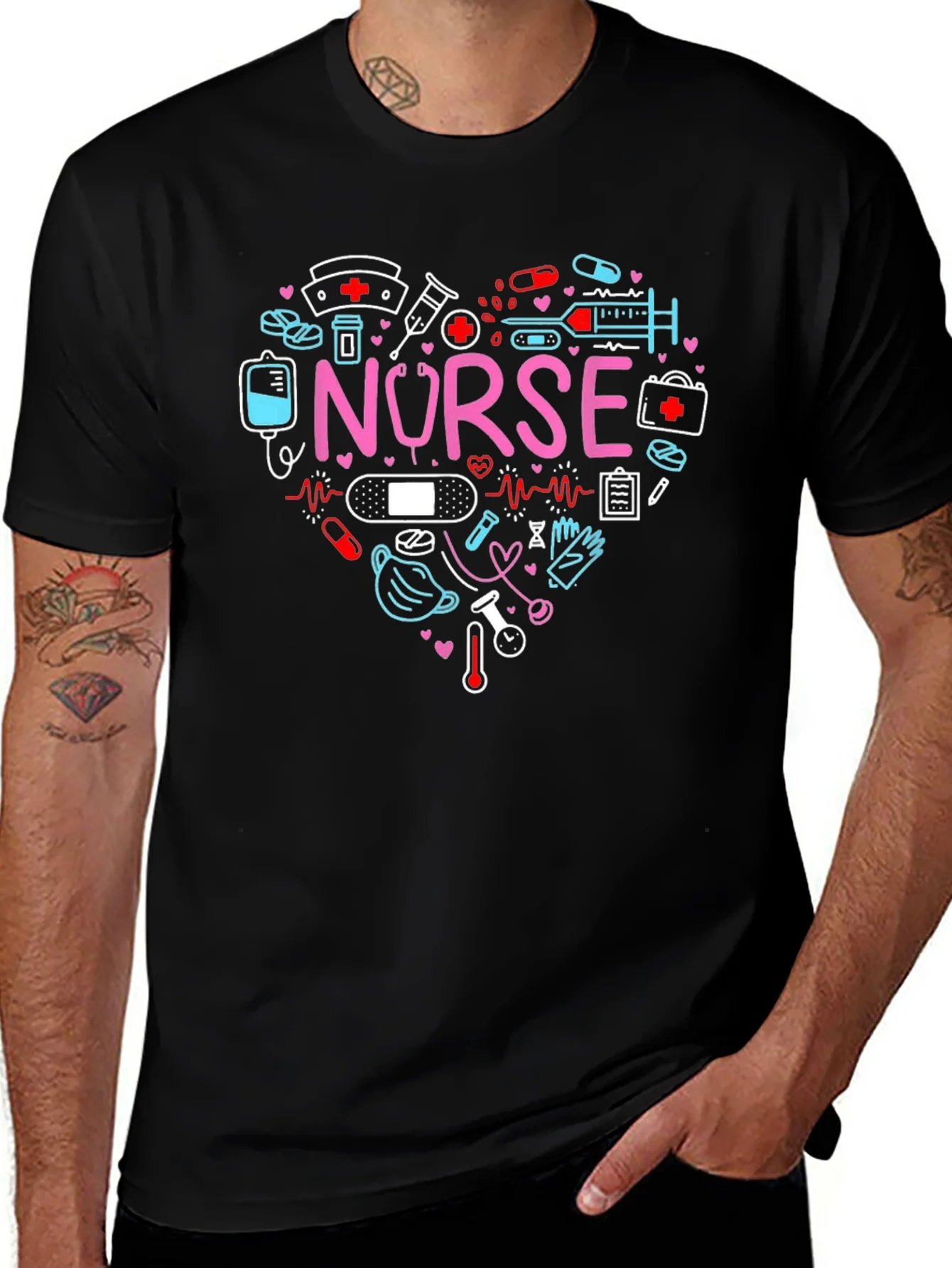 Nurse Love Heart Graphic T-Shirt