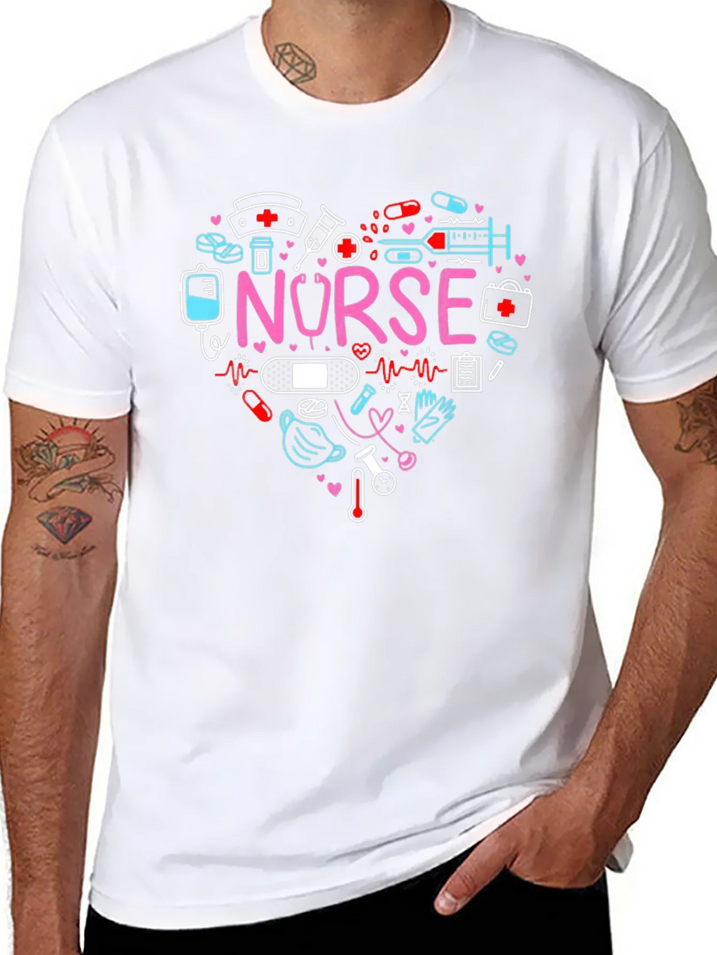 Nurse Love Heart Graphic T-Shirt