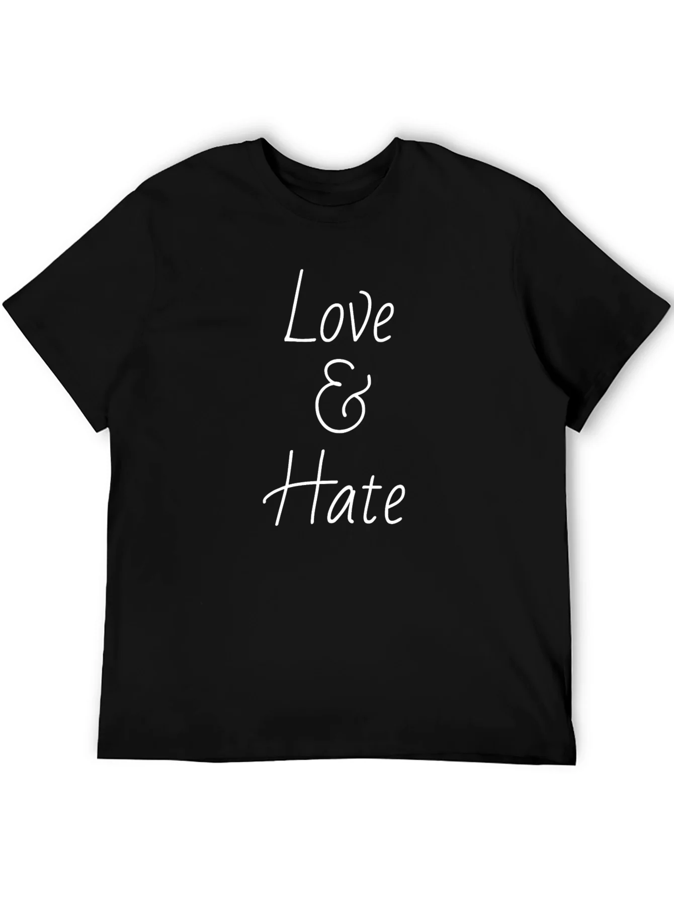 Love & Hate Graphic Print T-Shirt - Casual Wear