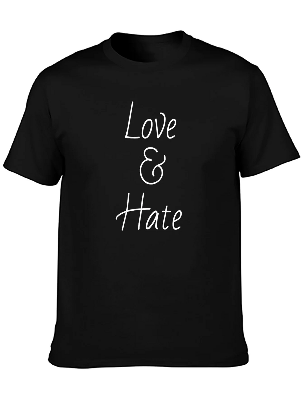 Love & Hate Graphic Print T-Shirt - Casual Wear