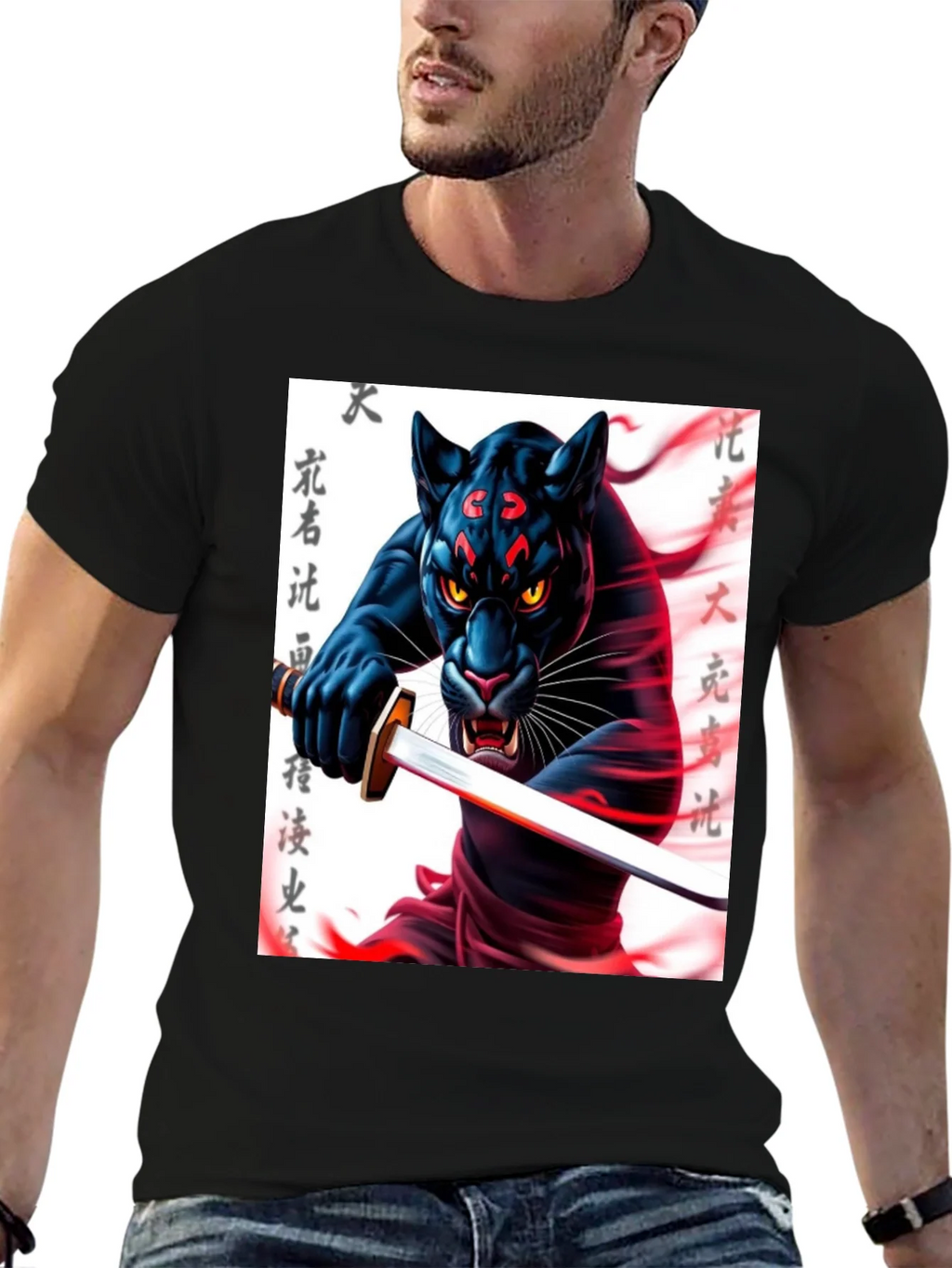 Black Panther Samurai T-Shirt