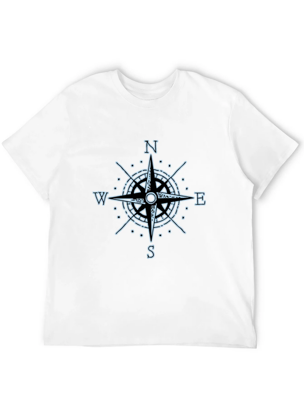 Compass Rose Graphic Tee - Black Cotton