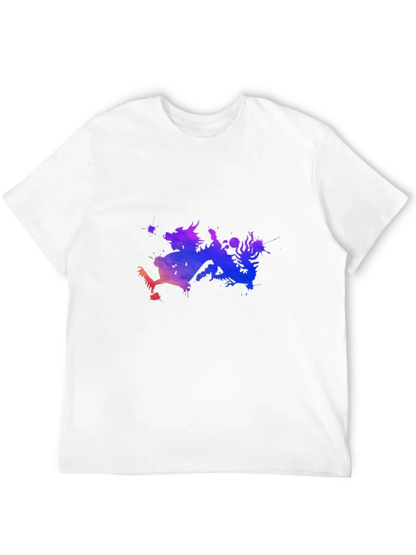 Dragon Watercolor Graphic Tee - Mens Black T-Shirt