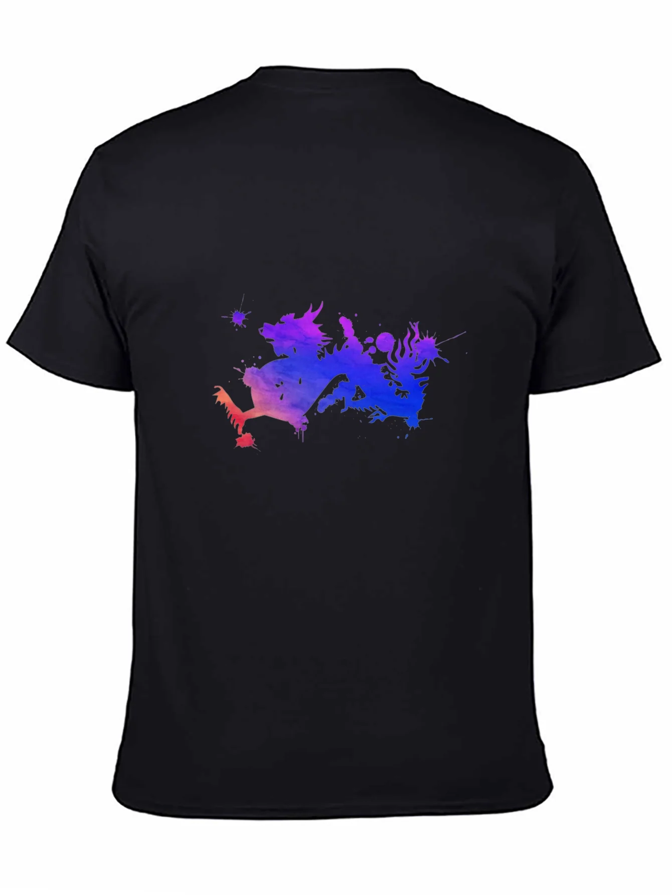 Dragon Watercolor Graphic Tee - Mens Black T-Shirt