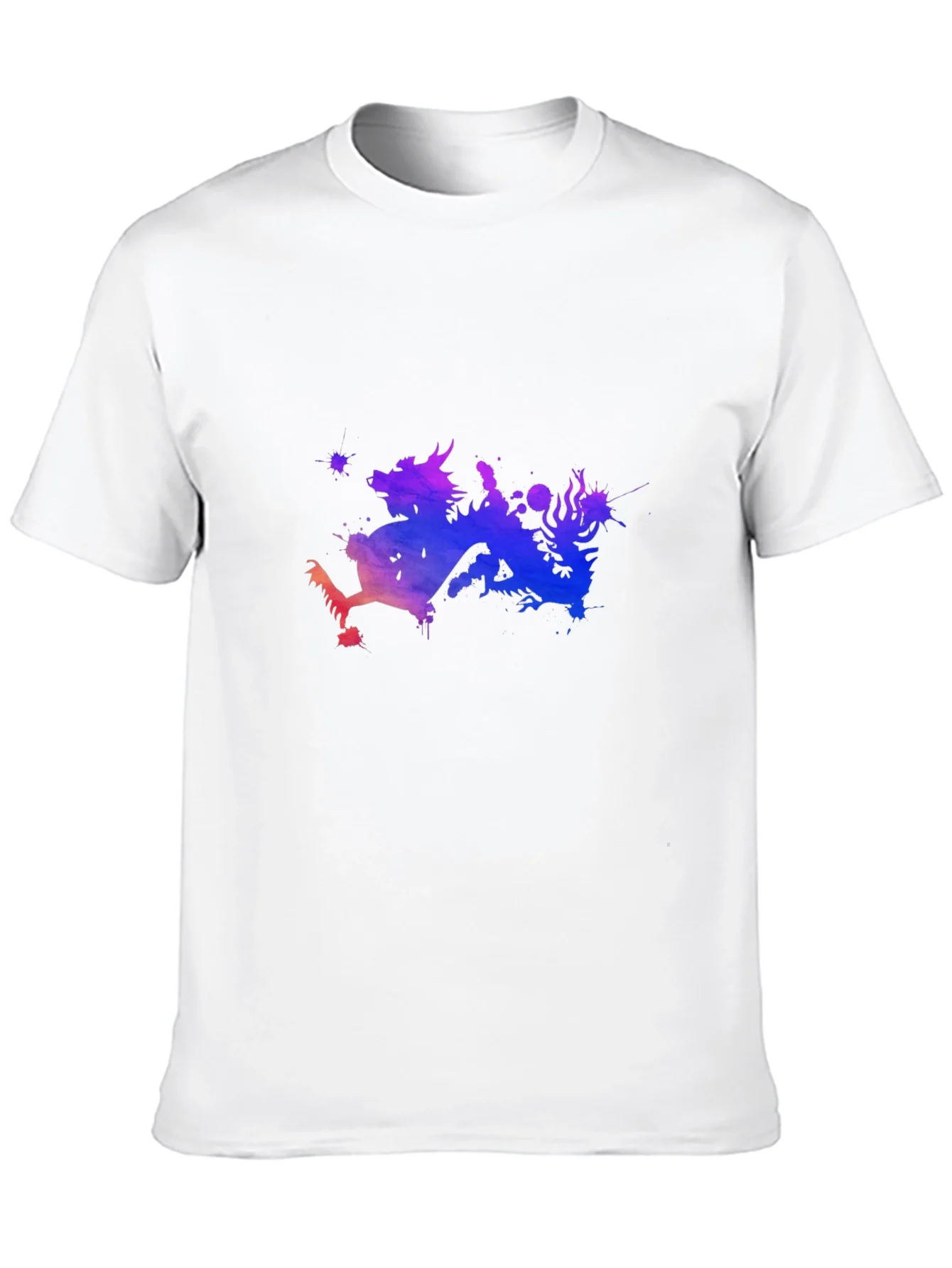 Dragon Watercolor Graphic Tee - Mens Black T-Shirt