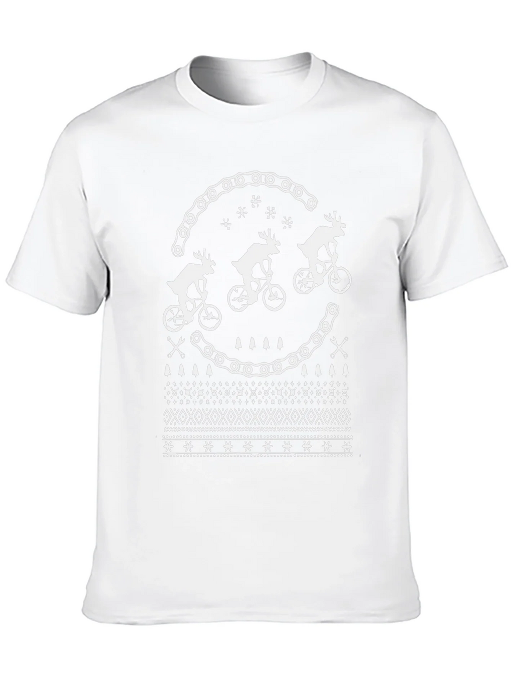 Festive Reindeer Bike Chain Graphic Tee