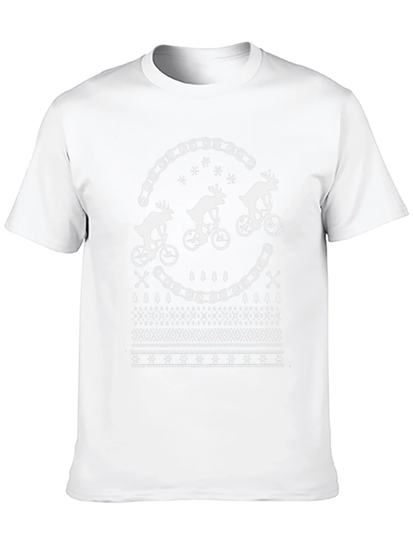 Festive Reindeer Bike Chain Graphic Tee