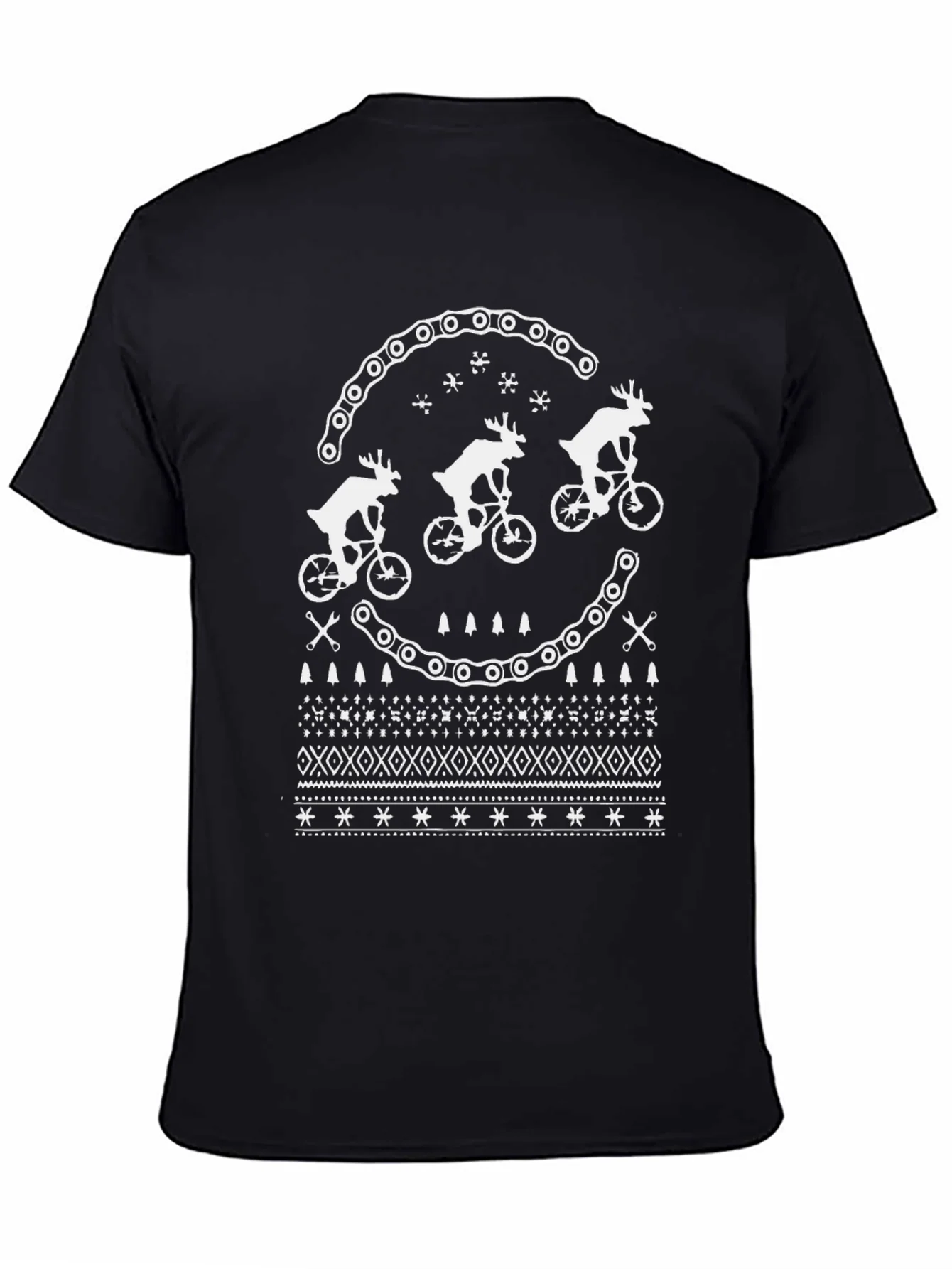 Festive Reindeer Bike Chain Graphic Tee