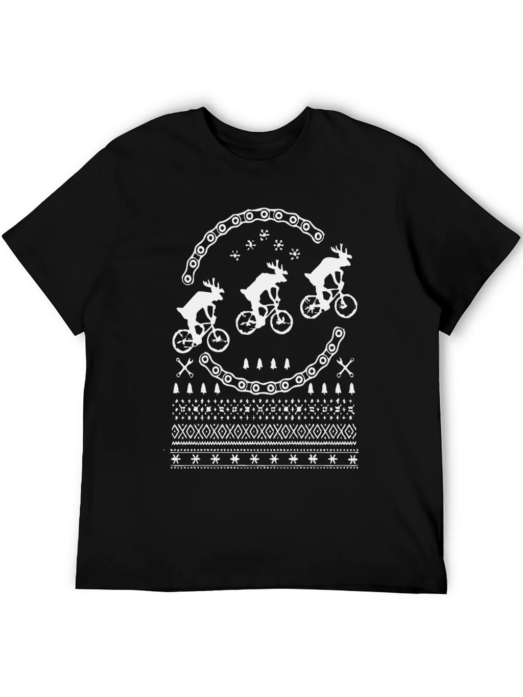 Festive Reindeer Bike Chain Graphic Tee