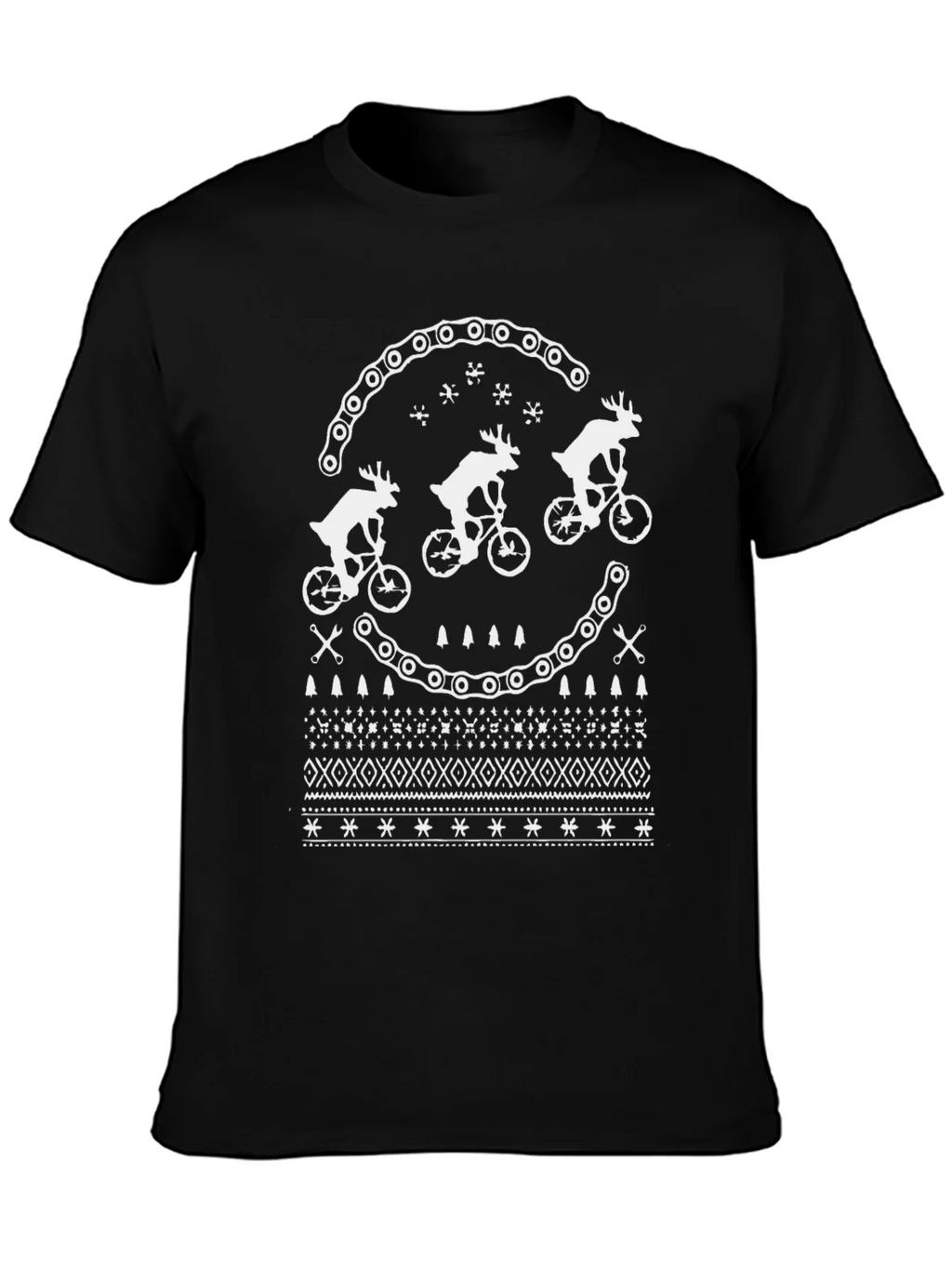 Festive Reindeer Bike Chain Graphic Tee