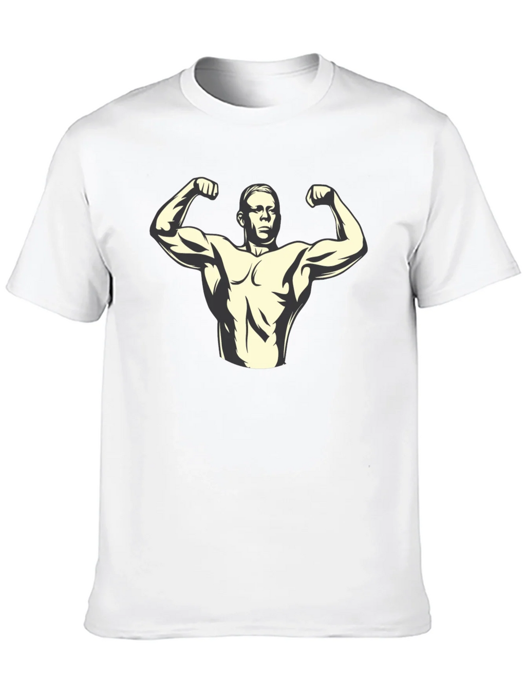 Muscle Man Graphic Tee - Black Cotton T-Shirt
