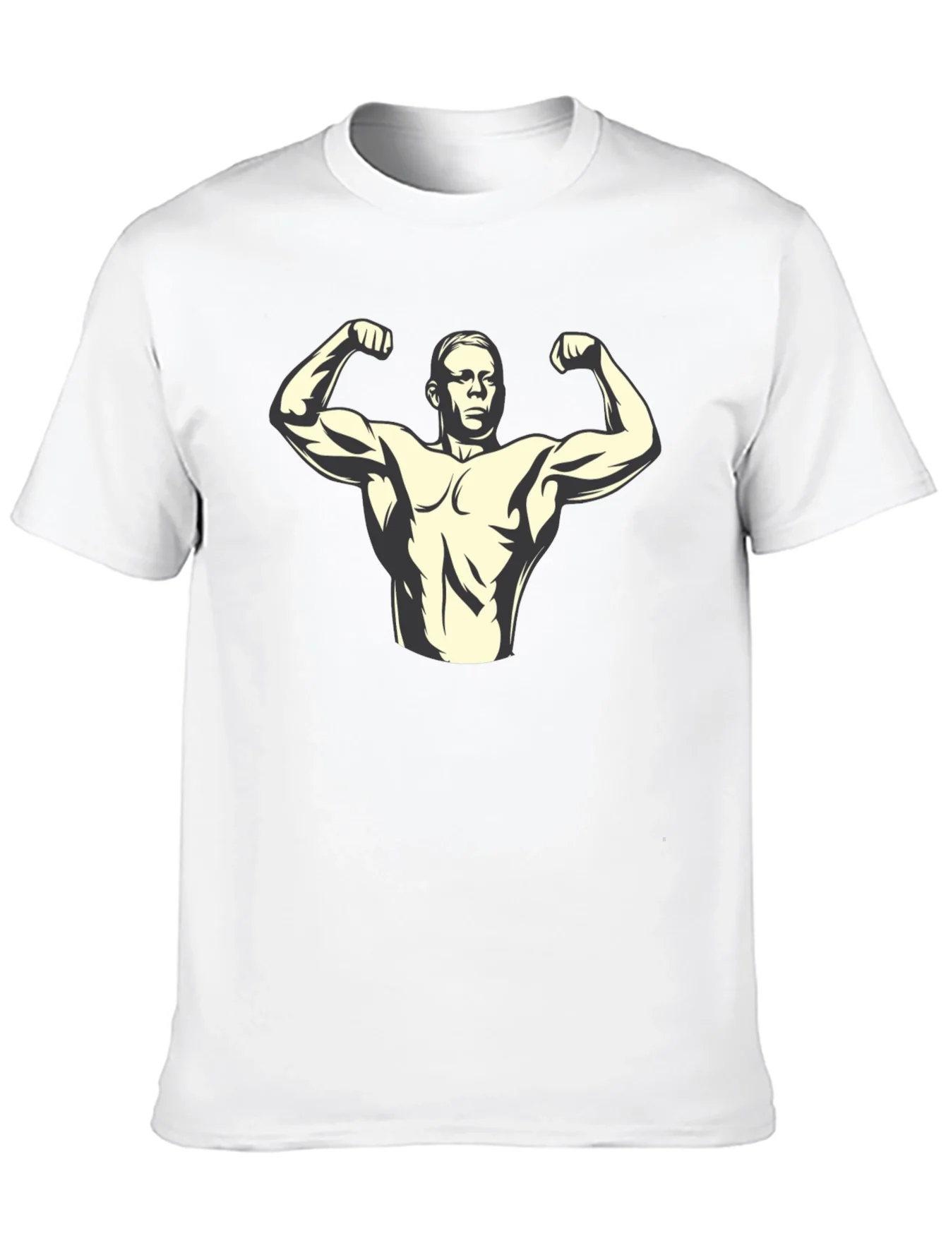 Muscle Man Graphic Tee - Black Cotton T-Shirt