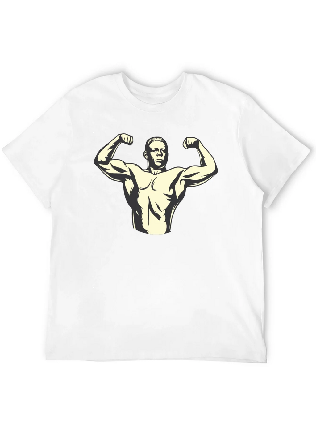Muscle Man Graphic Tee - Black Cotton T-Shirt