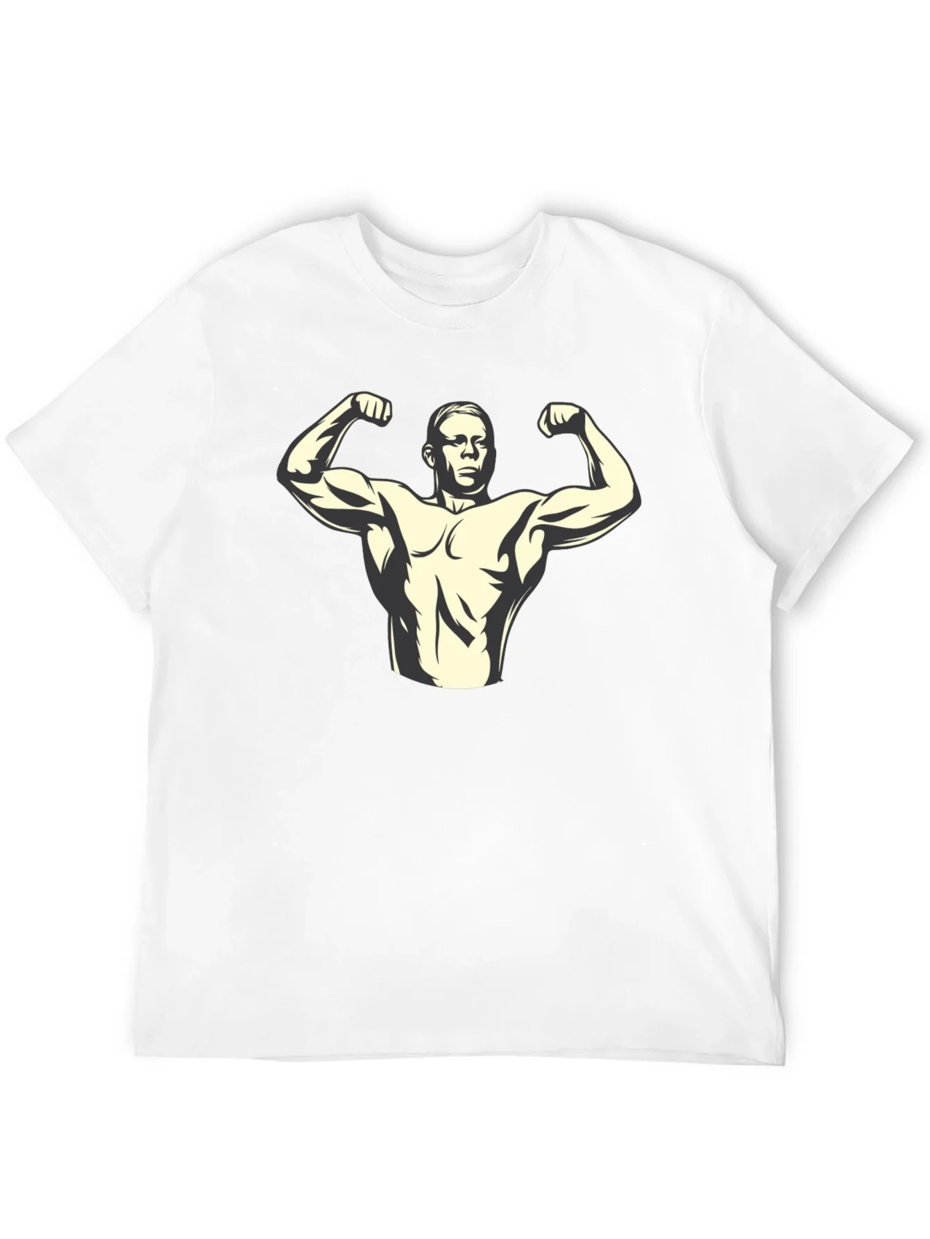 Muscle Man Graphic Tee - Black Cotton T-Shirt
