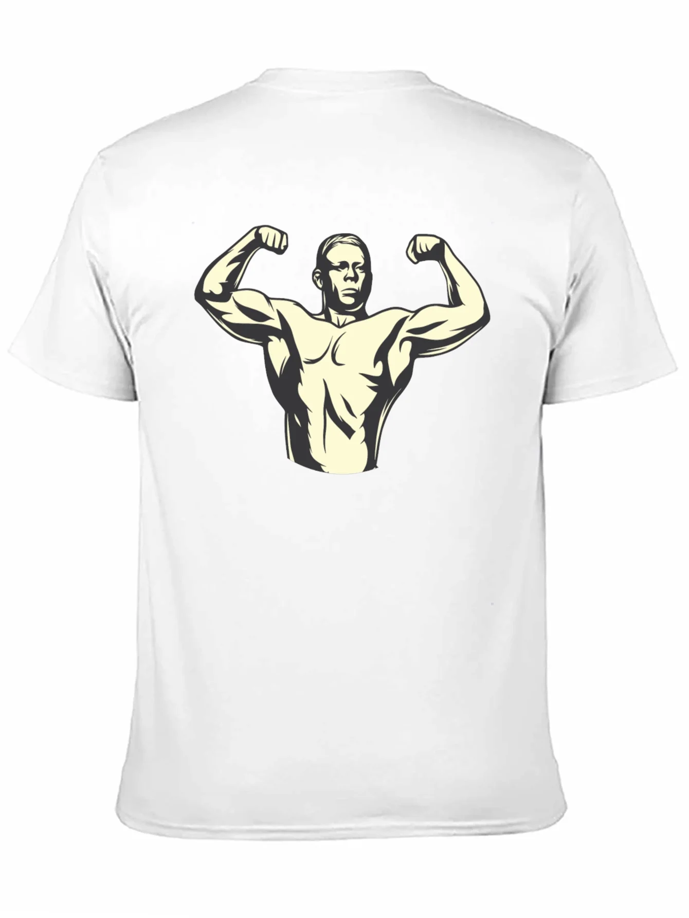 Muscle Man Graphic Tee - Black Cotton T-Shirt