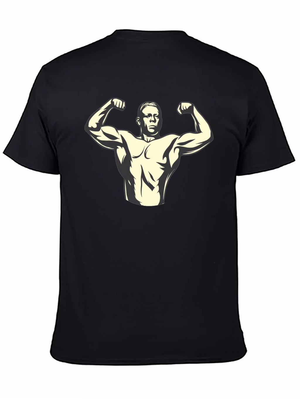 Muscle Man Graphic Tee - Black Cotton T-Shirt