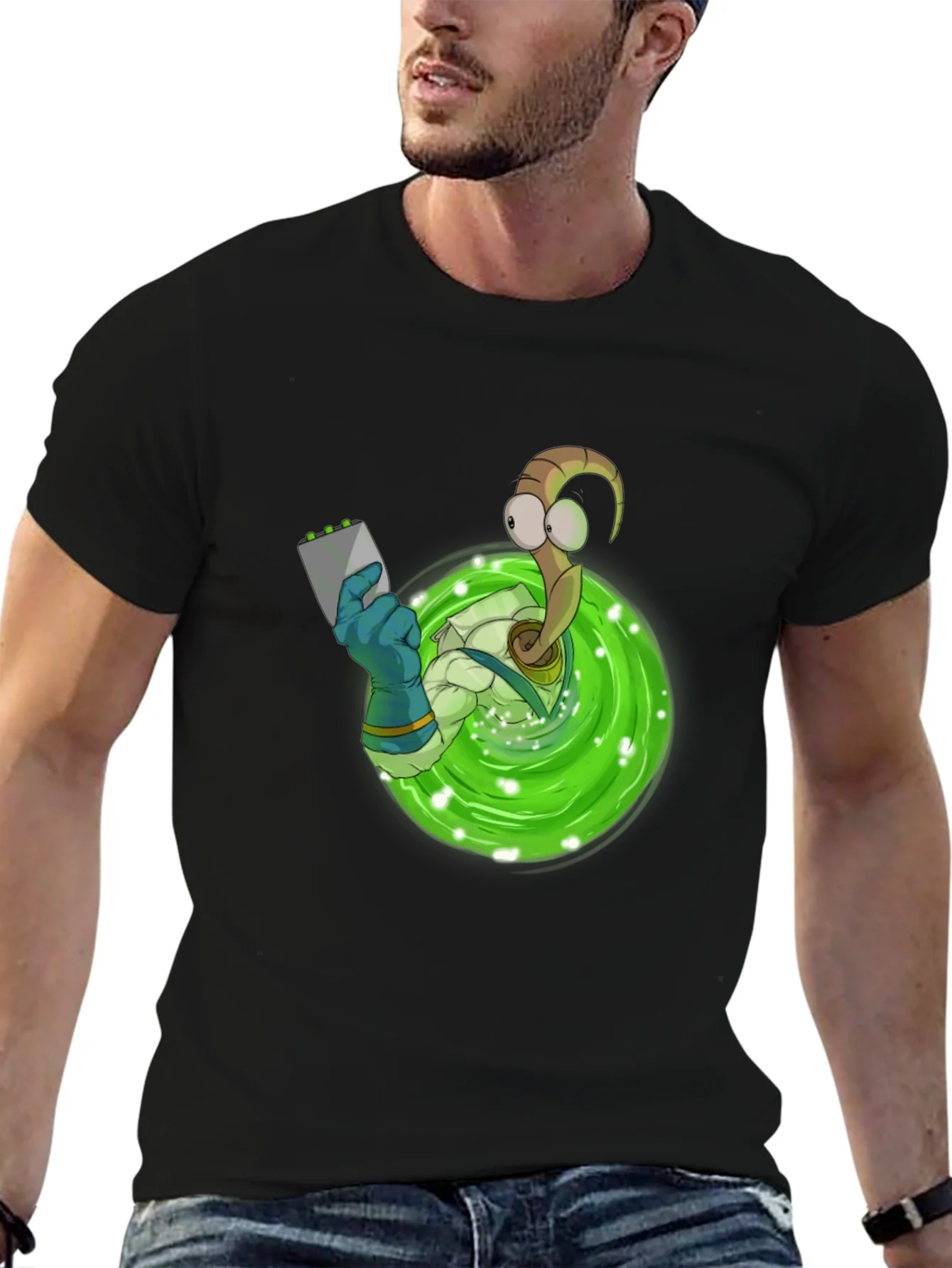 Earthworm Jim Portal T-Shirt - Black Graphic Tee