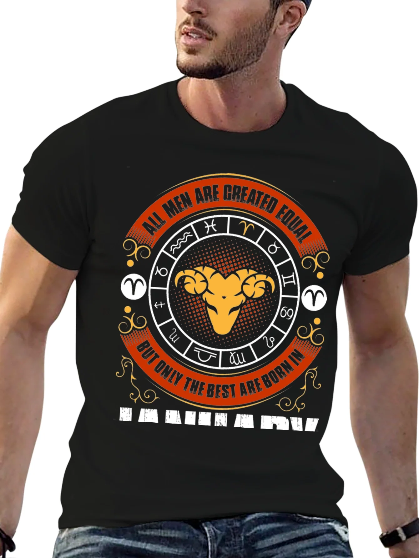 Aries Zodiac T-Shirt - All Men Are Created Equal