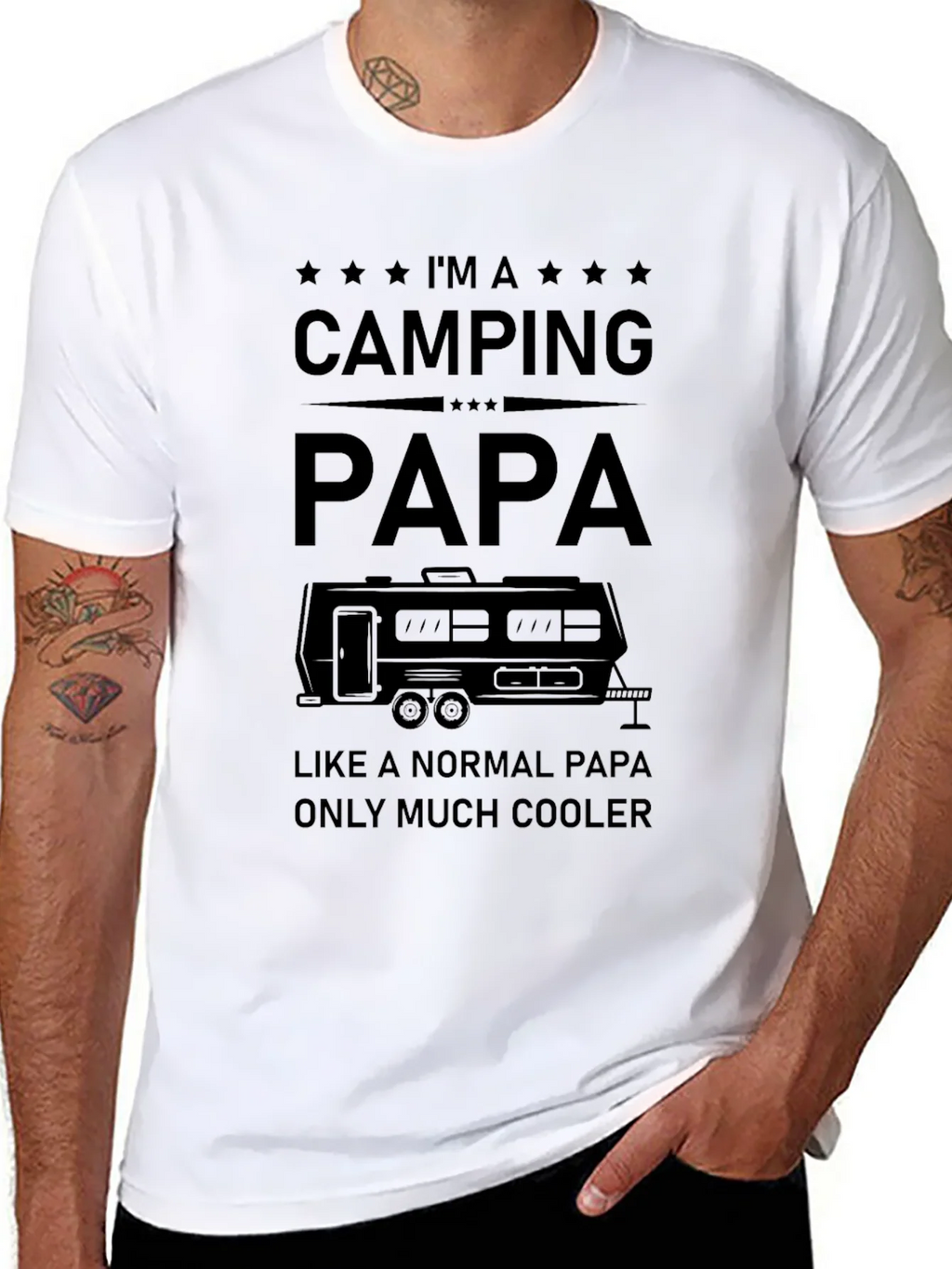 Camping Papa Graphic Tee - Cool Dad Shirt
