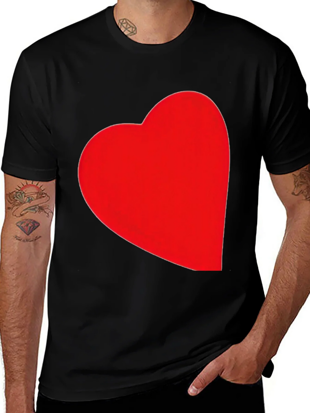 Heart Graphic Black T-Shirt - Express Your Love!