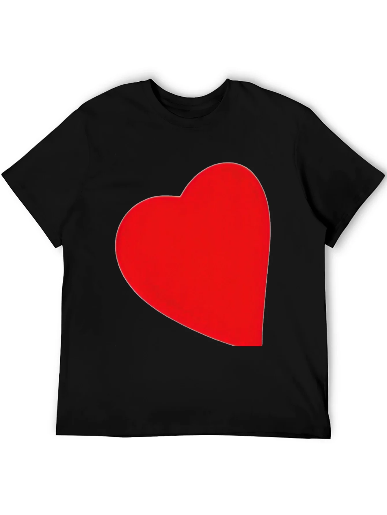 Heart Graphic Black T-Shirt - Express Your Love!