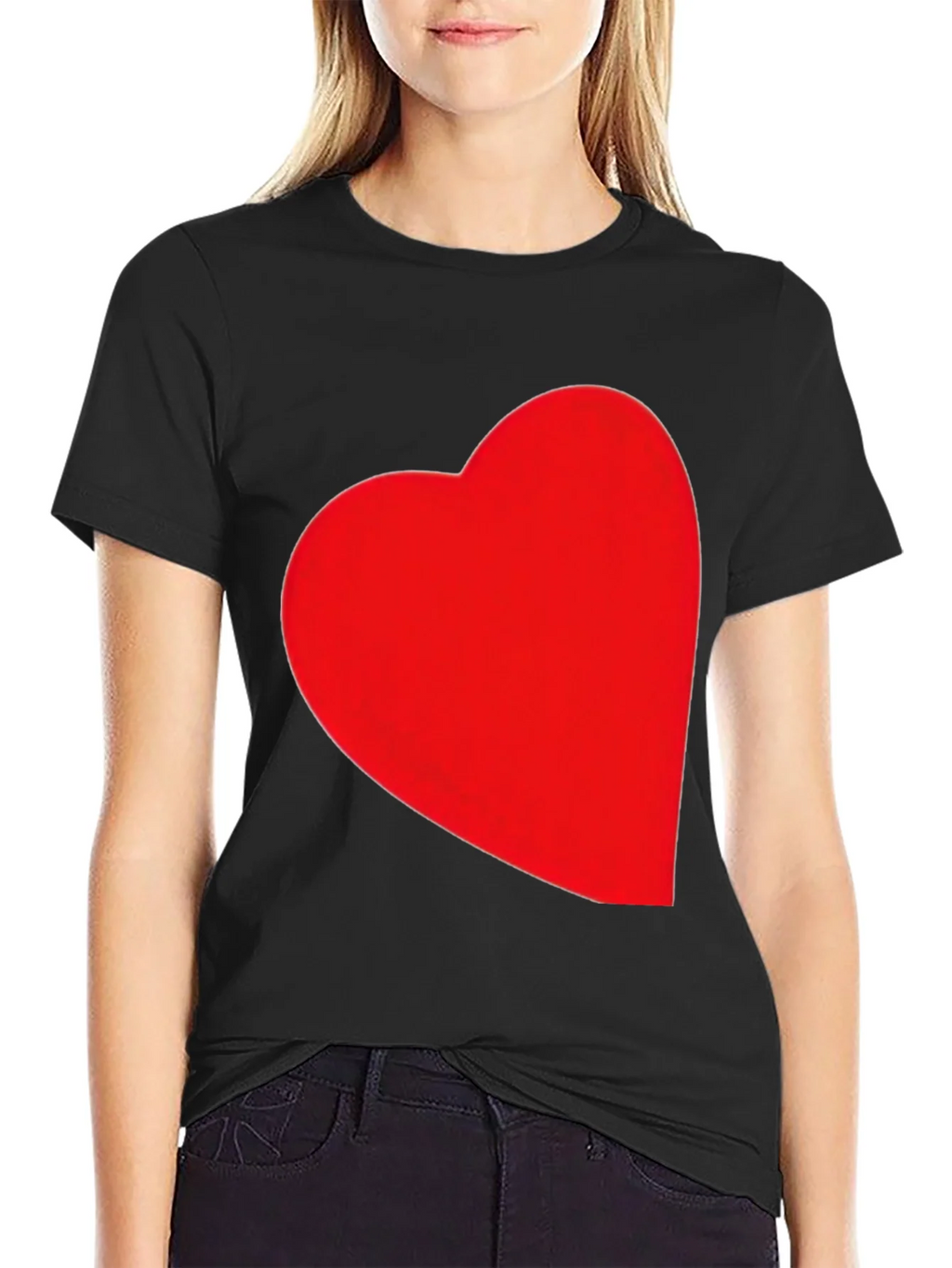 Heart Graphic Black T-Shirt - Express Your Love!