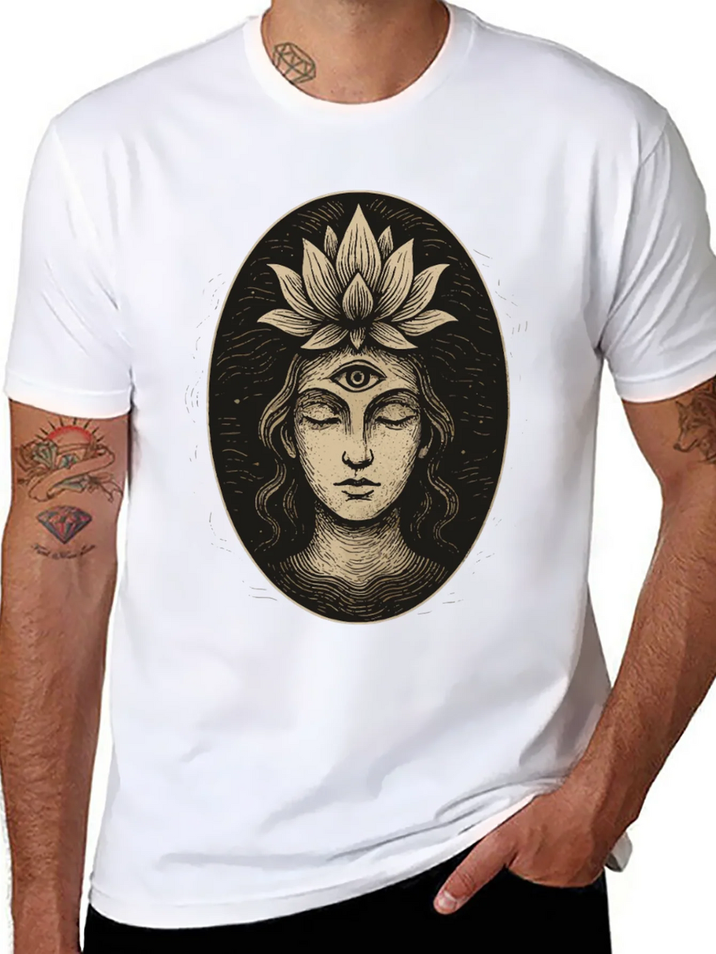 Third Eye Lotus Graphic Tee - Unisex Black T-Shirt
