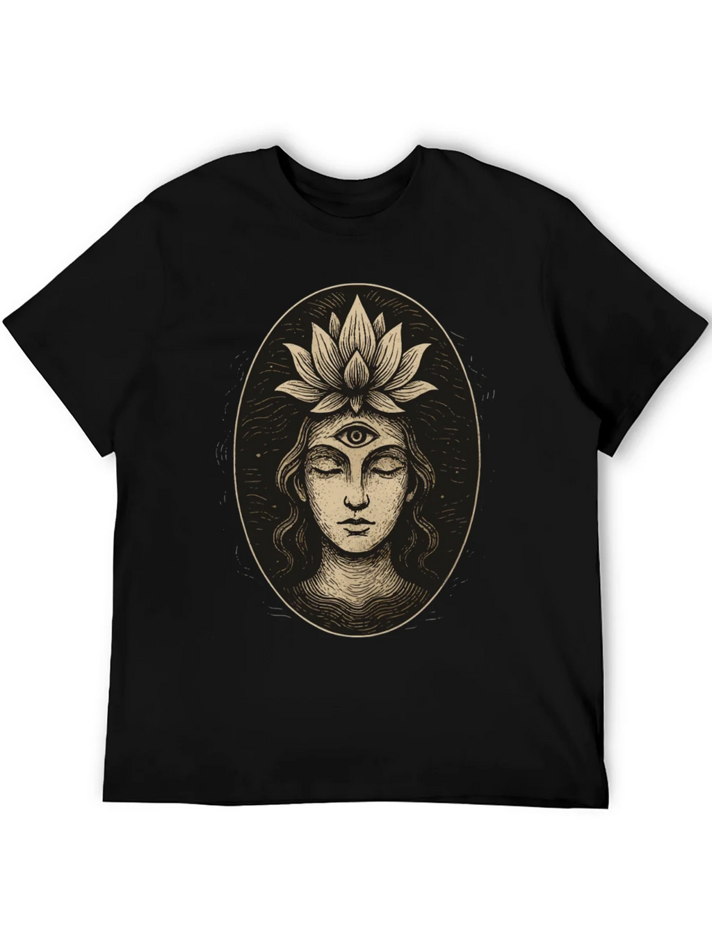 Third Eye Lotus Graphic Tee - Unisex Black T-Shirt