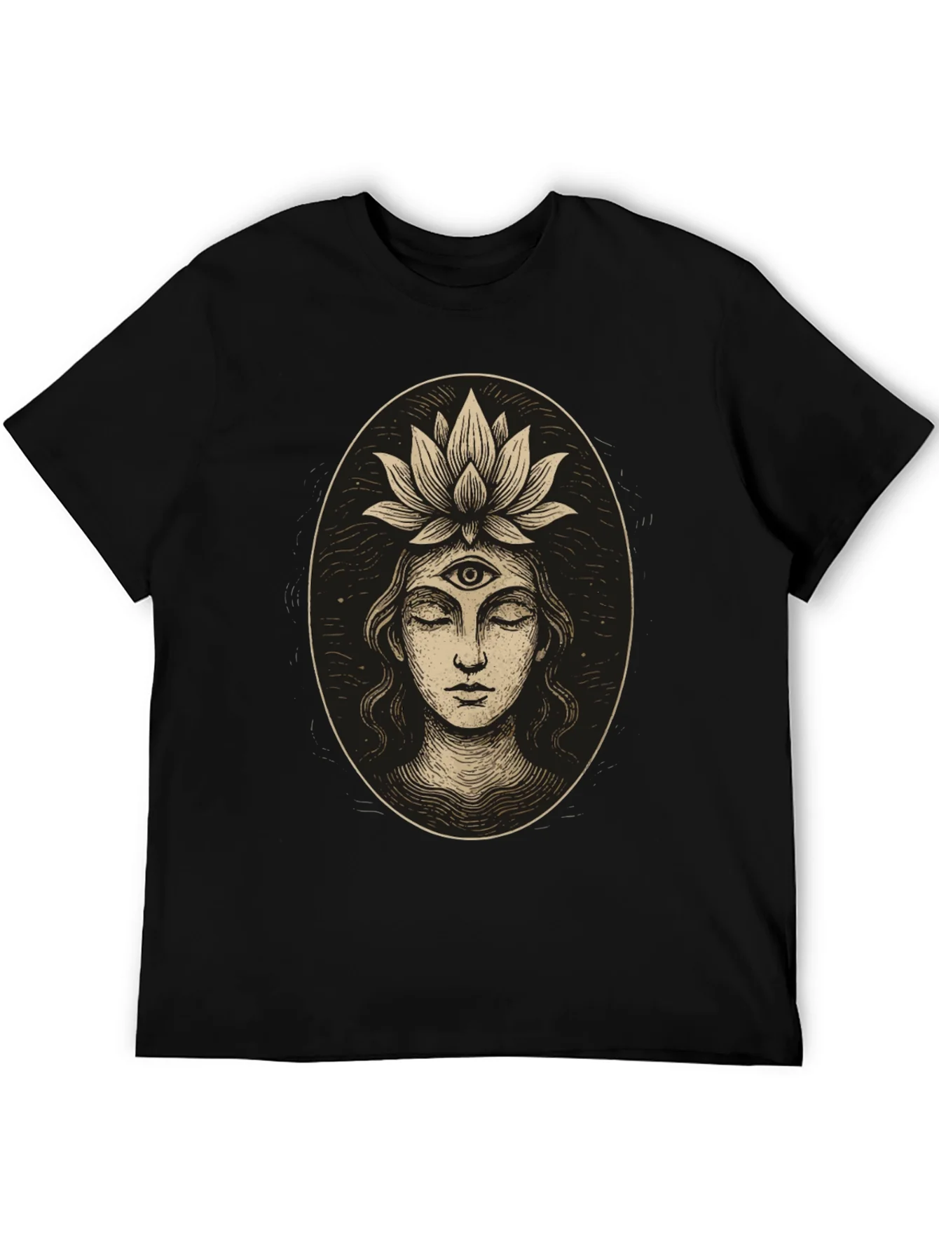 Third Eye Lotus Graphic Tee - Unisex Black T-Shirt