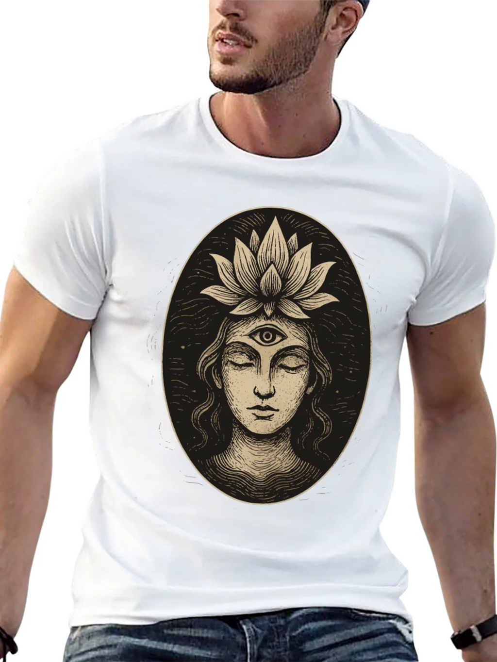 Third Eye Lotus Graphic Tee - Unisex Black T-Shirt