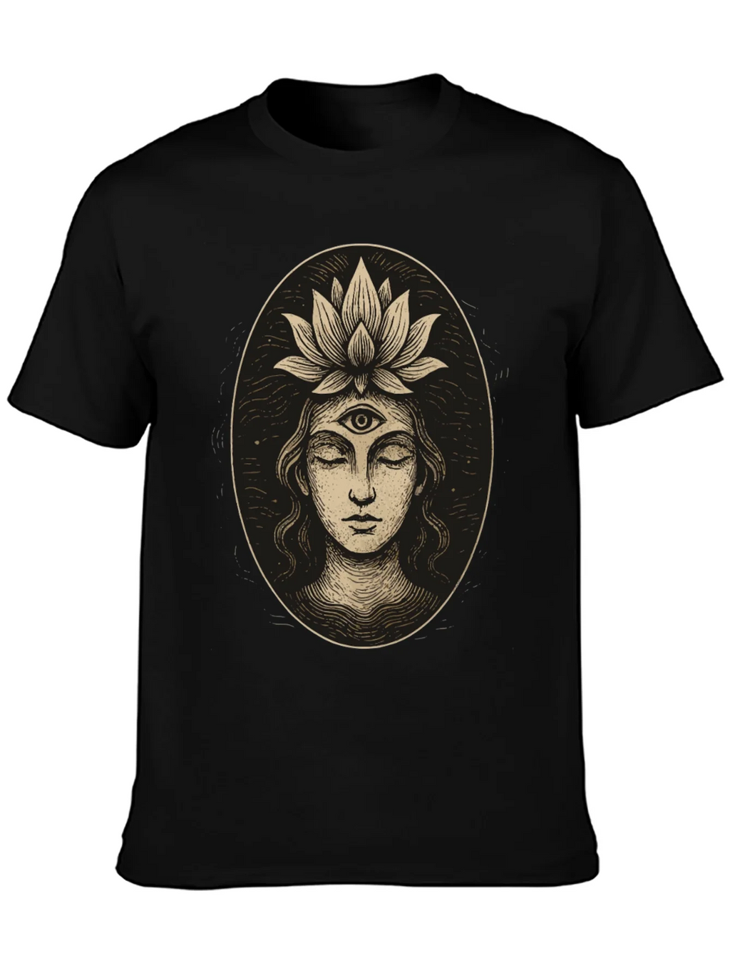 Third Eye Lotus Graphic Tee - Unisex Black T-Shirt