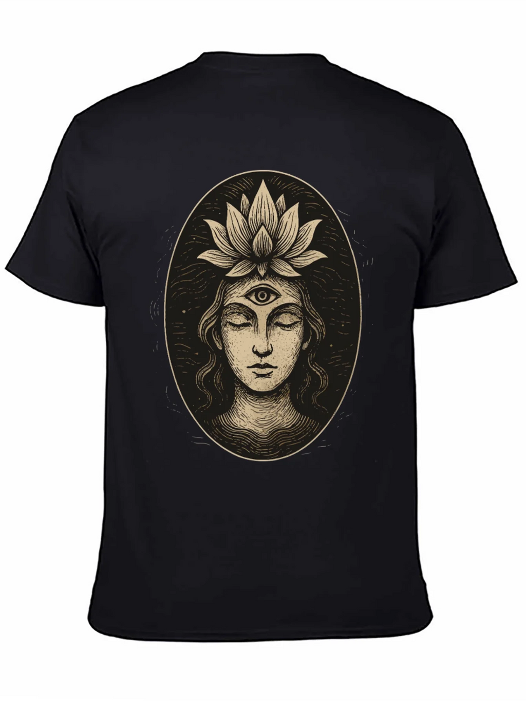 Third Eye Lotus Graphic Tee - Unisex Black T-Shirt