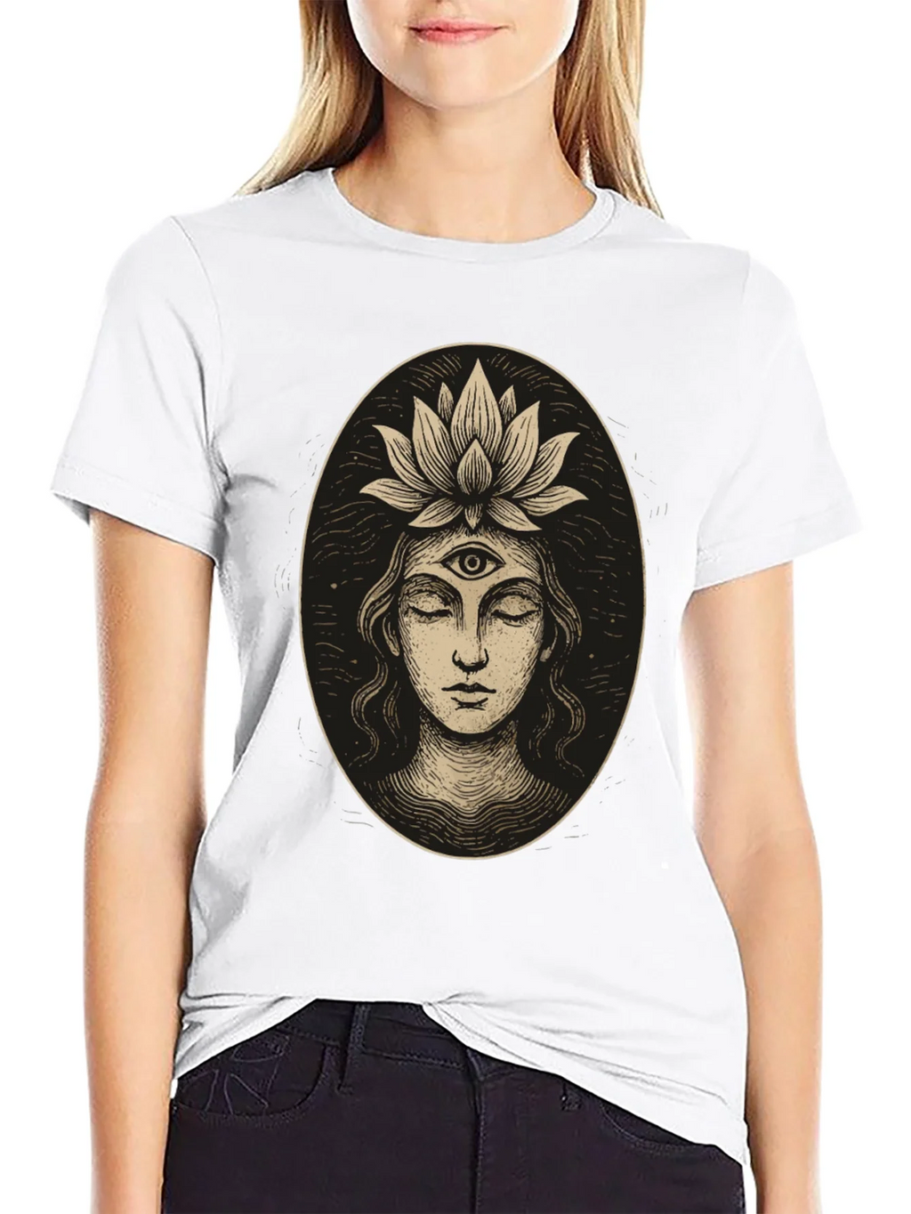 Third Eye Lotus Graphic Tee - Unisex Black T-Shirt