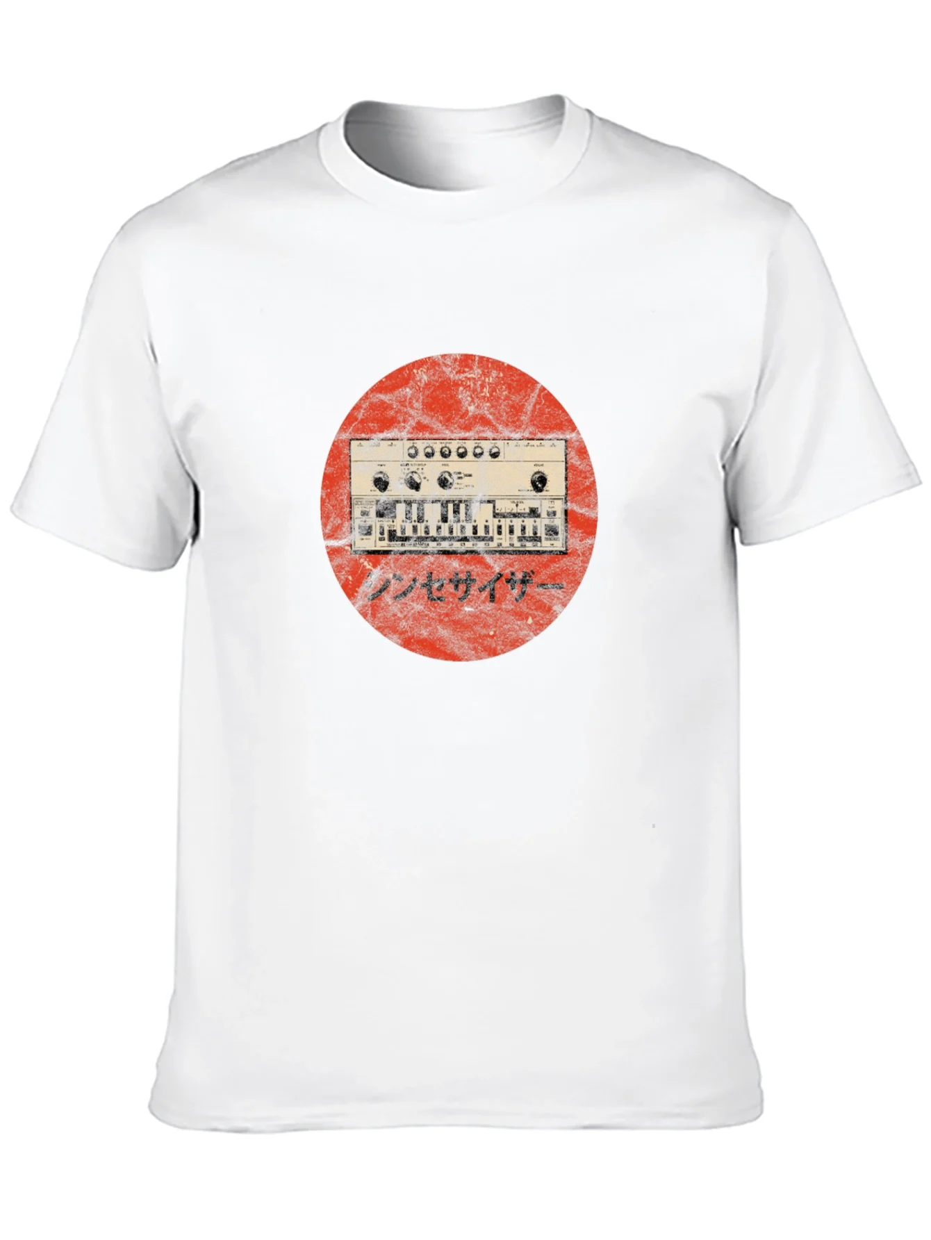 Synthesizer Graphic Tee - Retro Japanese Style
