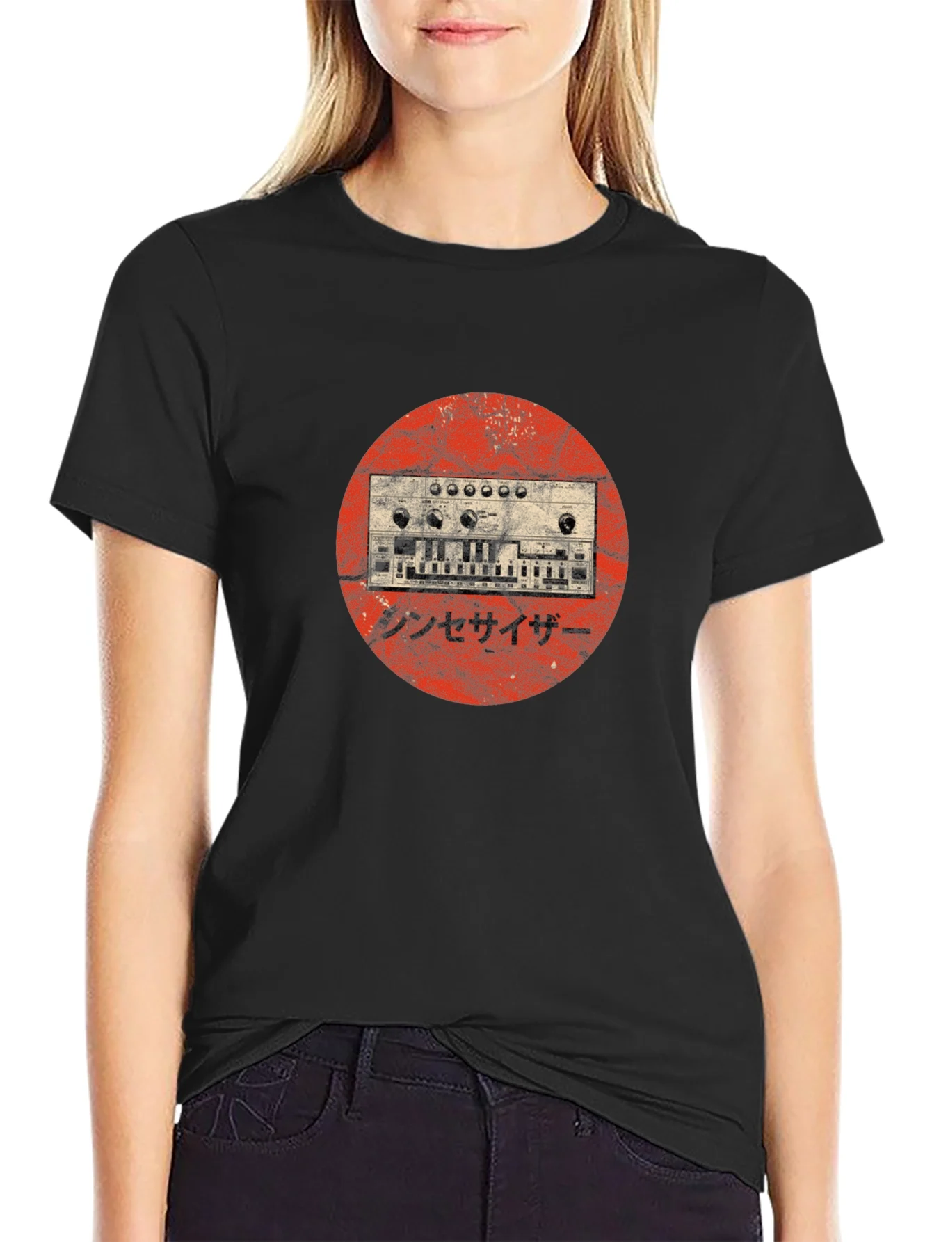 Synthesizer Graphic Tee - Retro Japanese Style