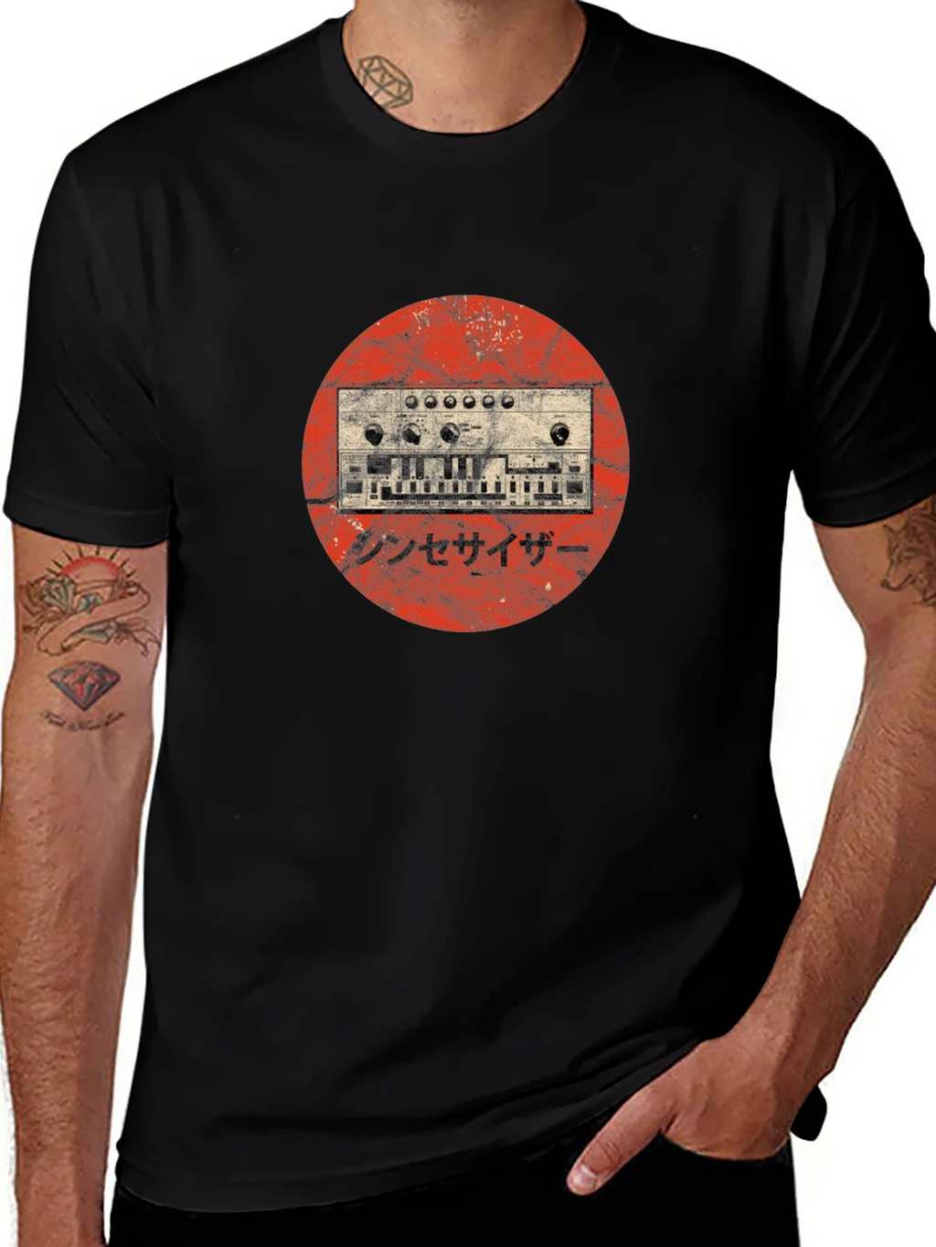 Synthesizer Graphic Tee - Retro Japanese Style