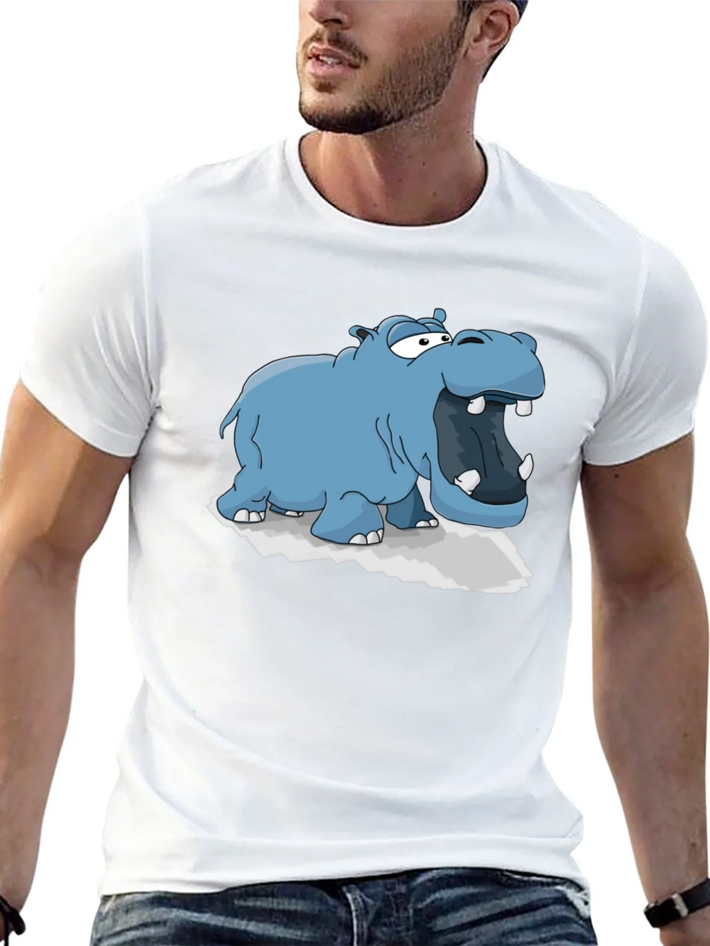 Cartoon Hippo Graphic Tee