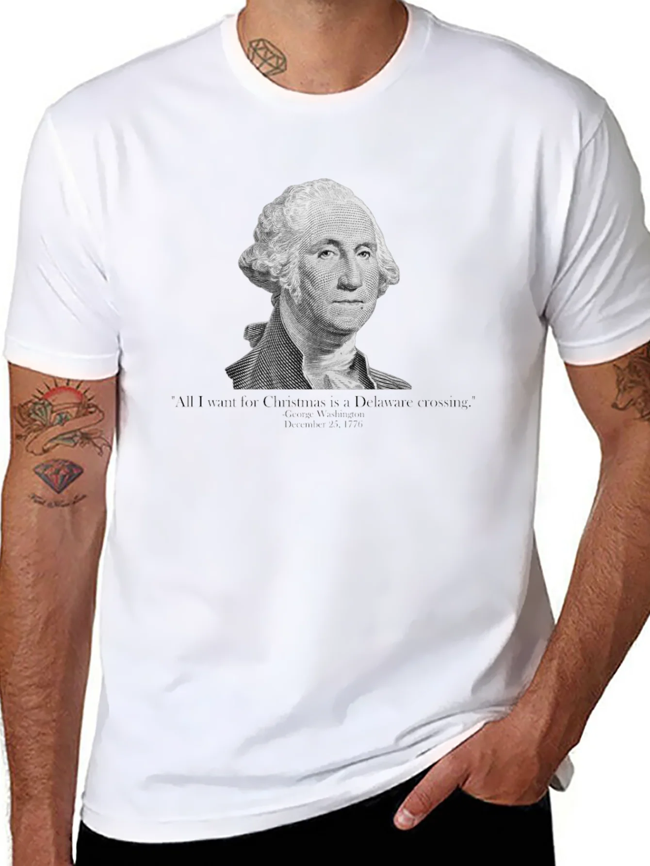 George Washington Delaware Crossing Christmas T-Shirt