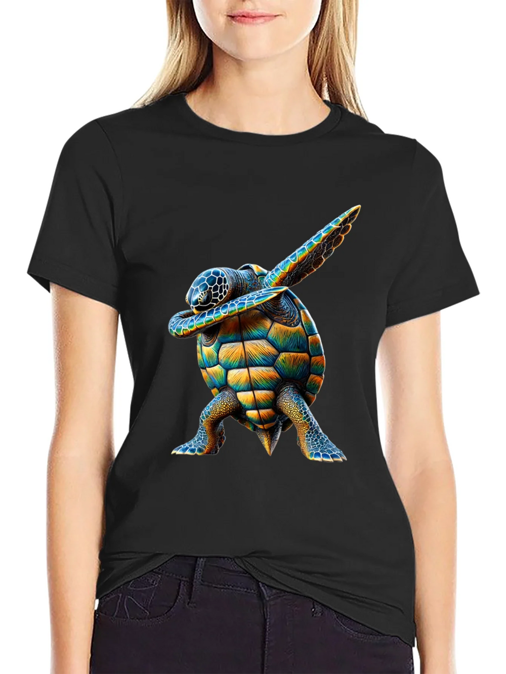 Dabbing Turtle Graphic Tee - Black T-Shirt