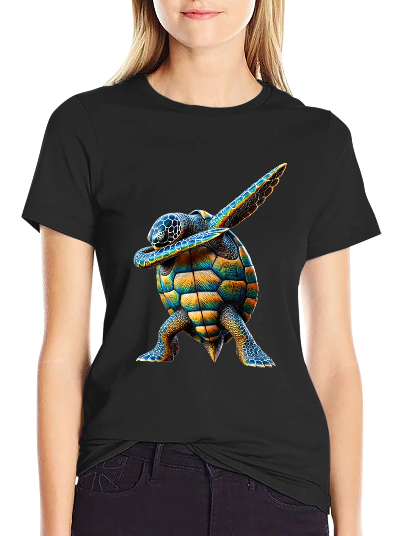 Dabbing Turtle Graphic Tee - Black T-Shirt