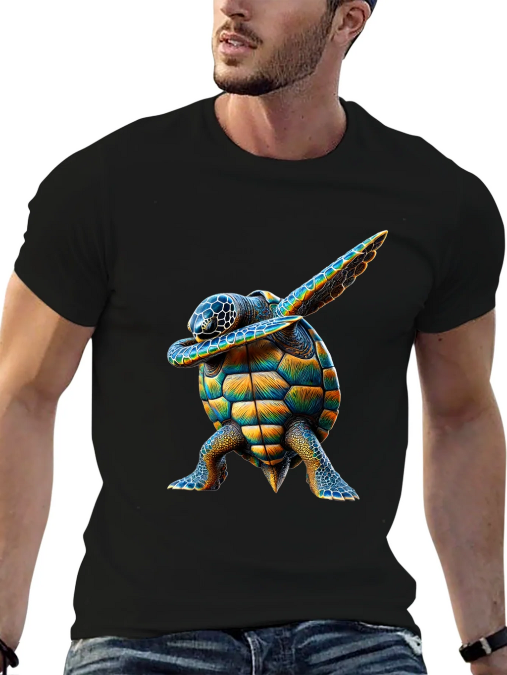 Dabbing Turtle Graphic Tee - Black T-Shirt
