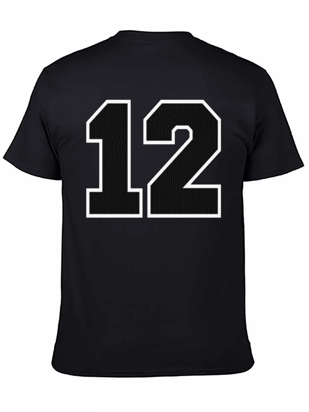 Black T-Shirt with Number 12 Graphic