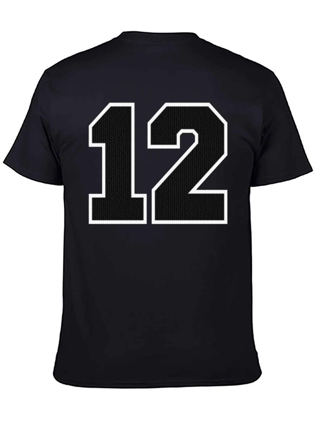 Black T-Shirt with Number 12 Graphic