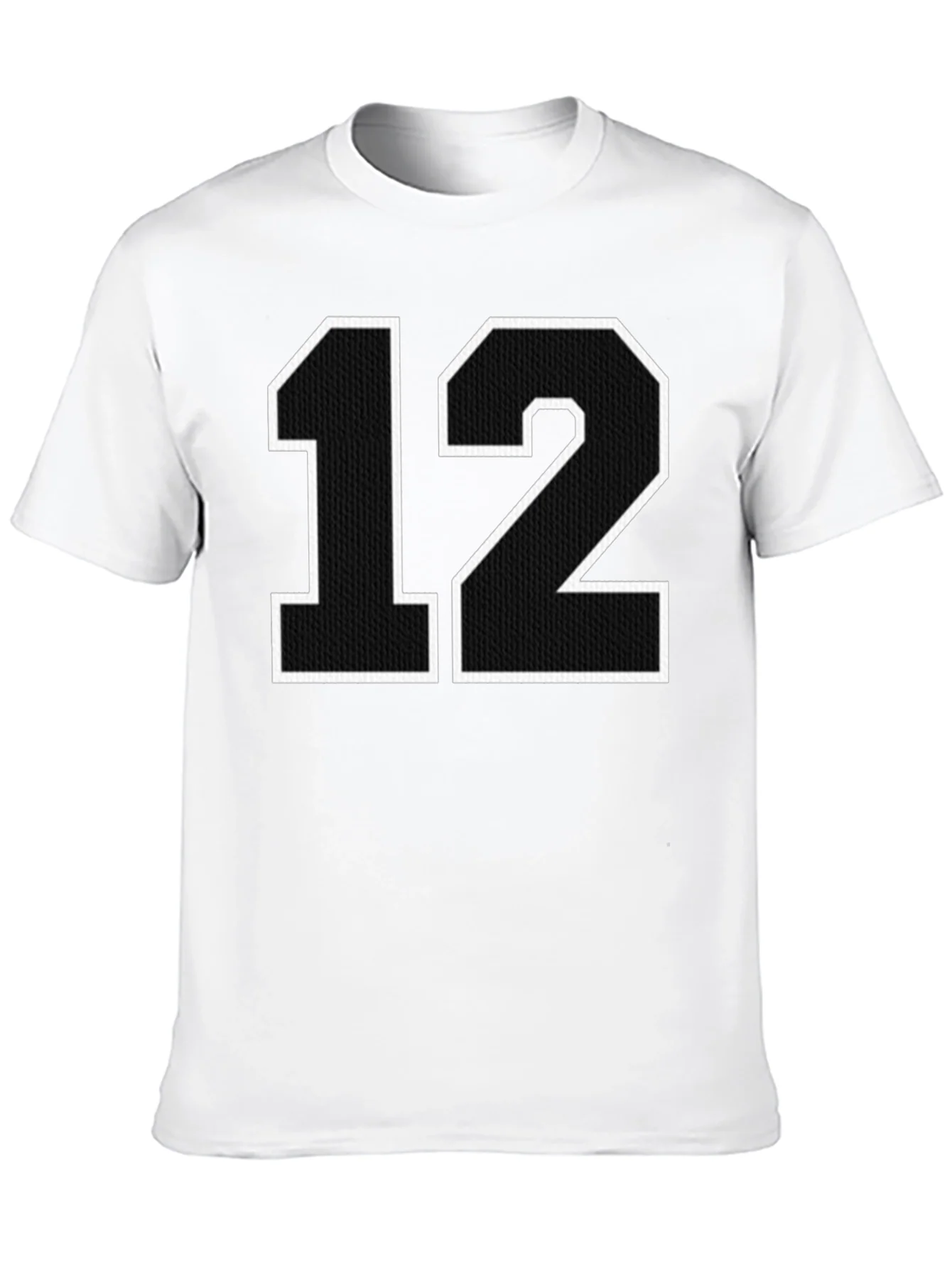 Black T-Shirt with Number 12 Graphic