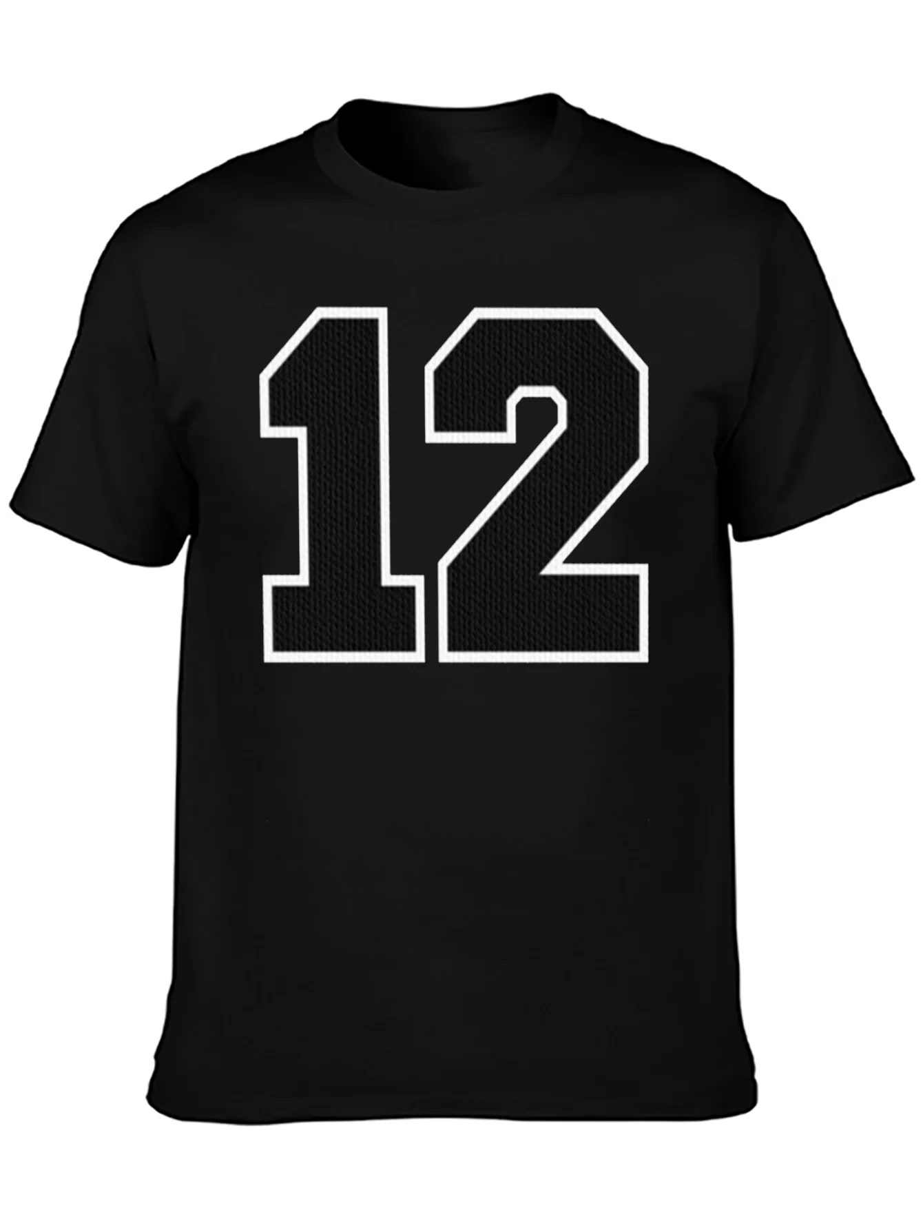 Black T-Shirt with Number 12 Graphic