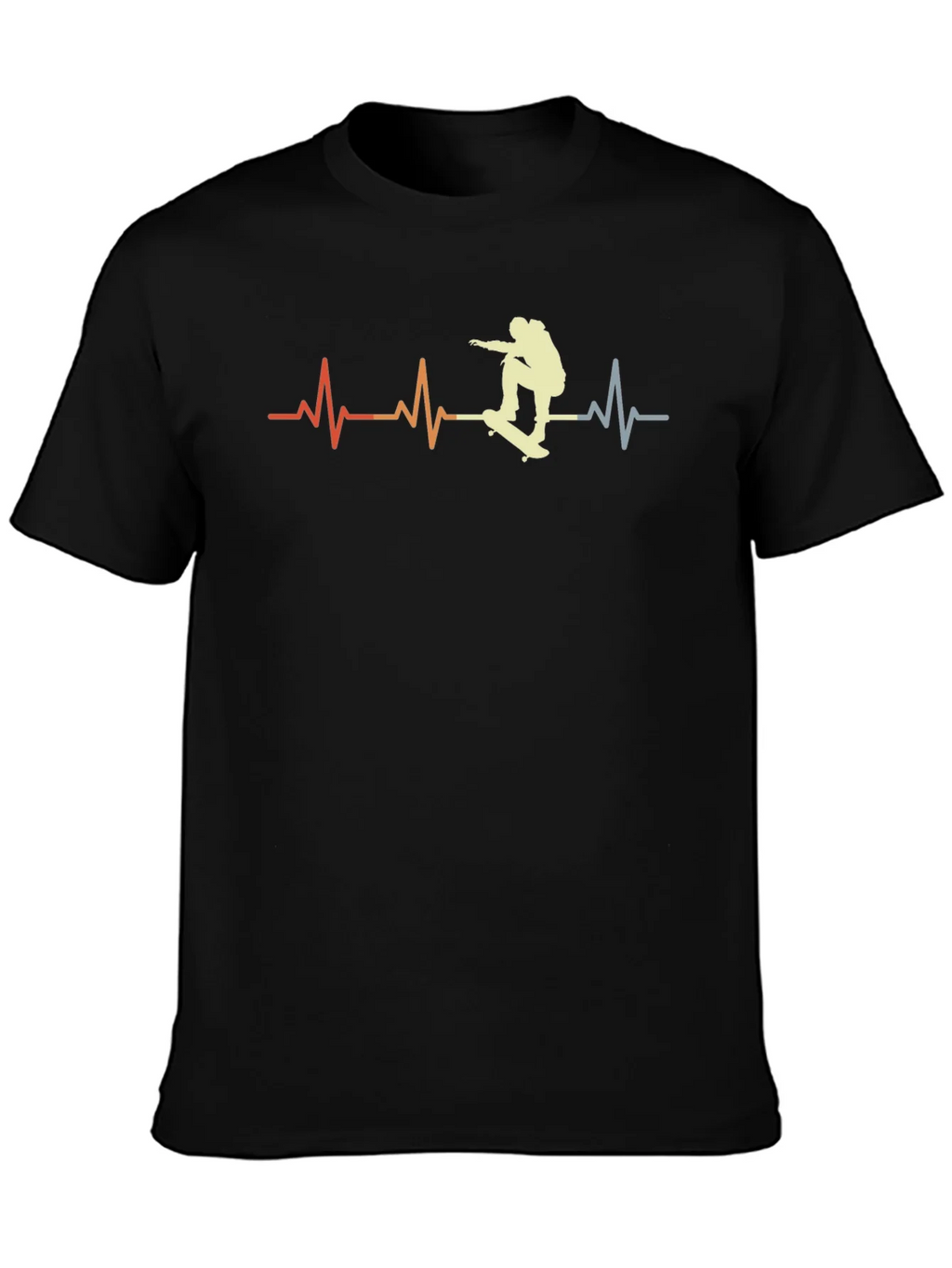Skateboarding Heartbeat T-Shirt - Retro Style