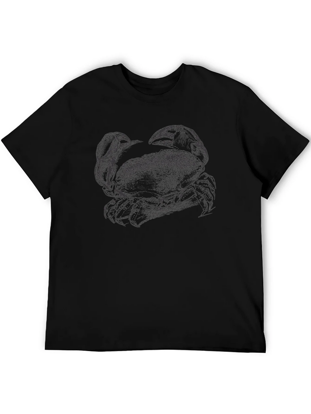 Crab Graphic Print T-Shirt - Black