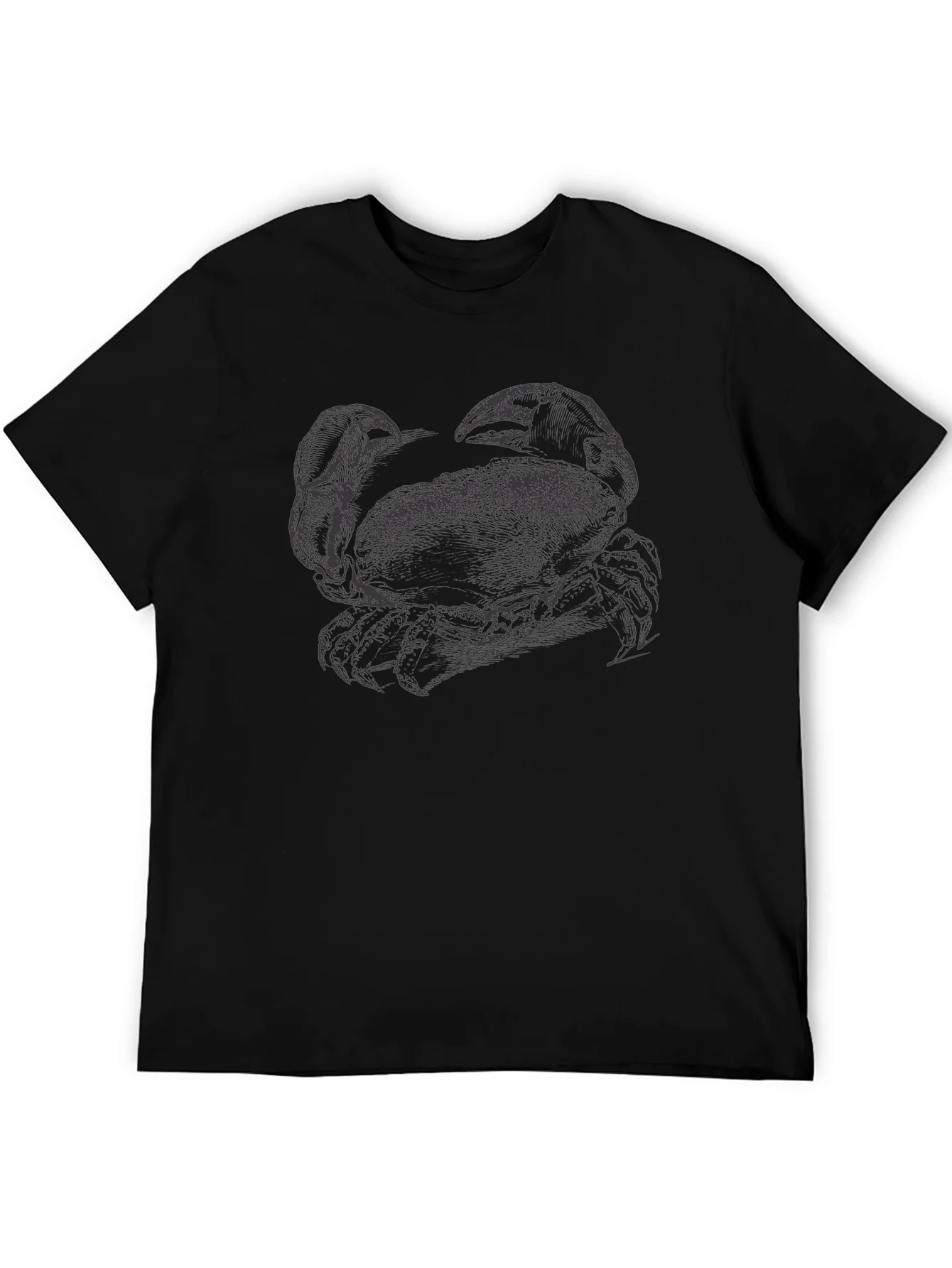 Crab Graphic Print T-Shirt - Black