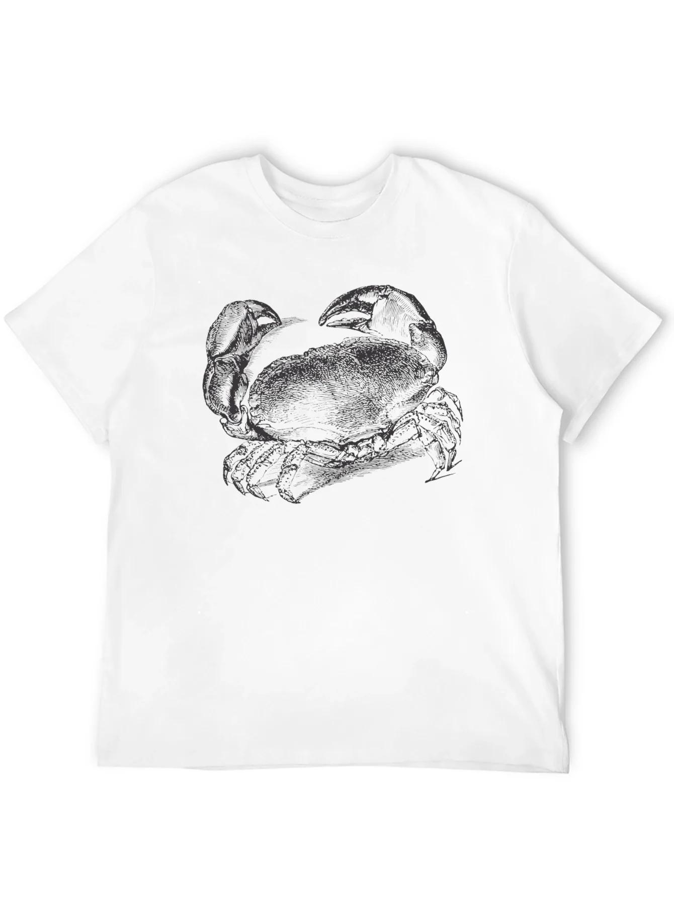Crab Graphic Print T-Shirt - Black