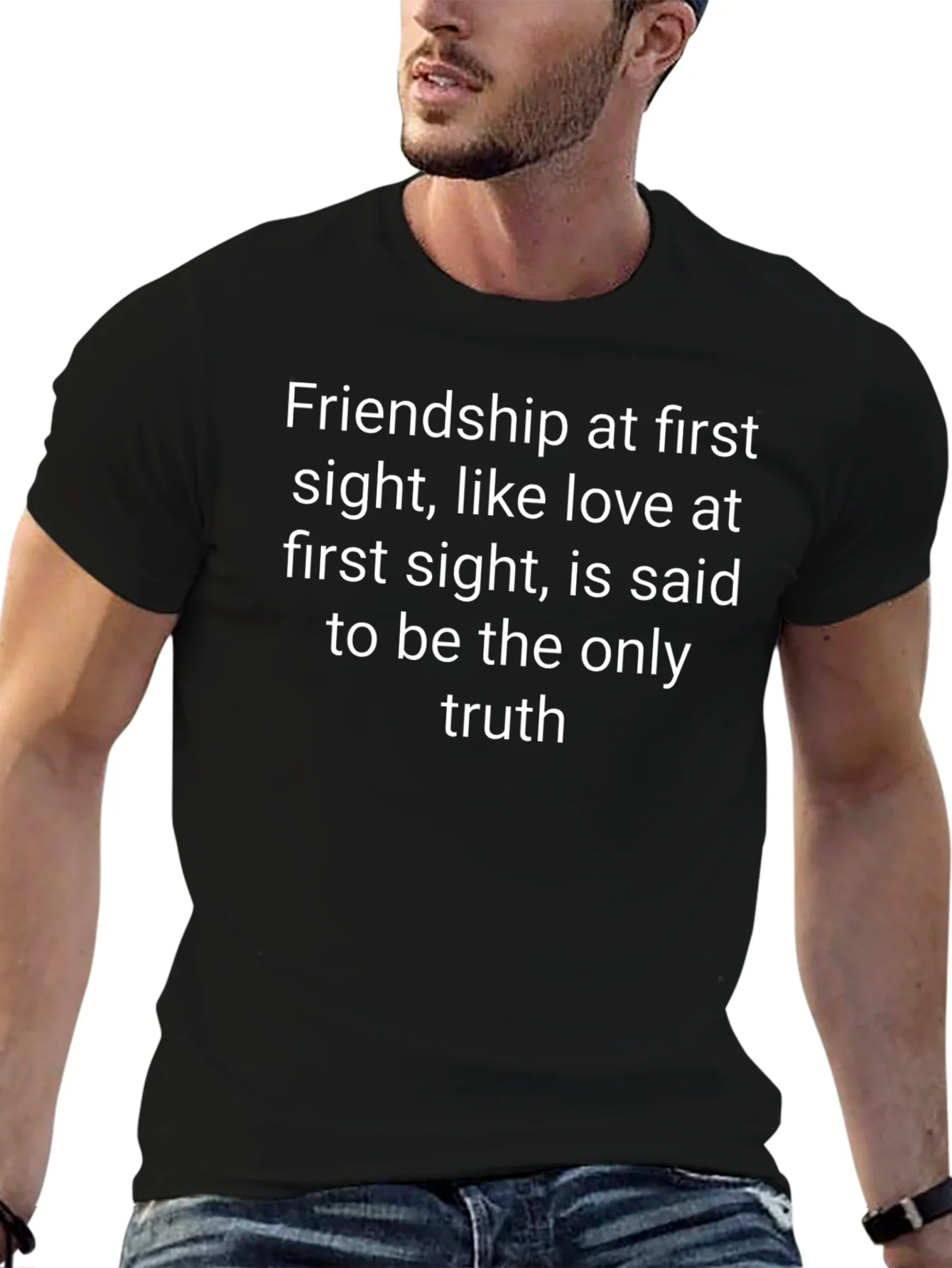 Friendship at First Sight Black Graphic Tee